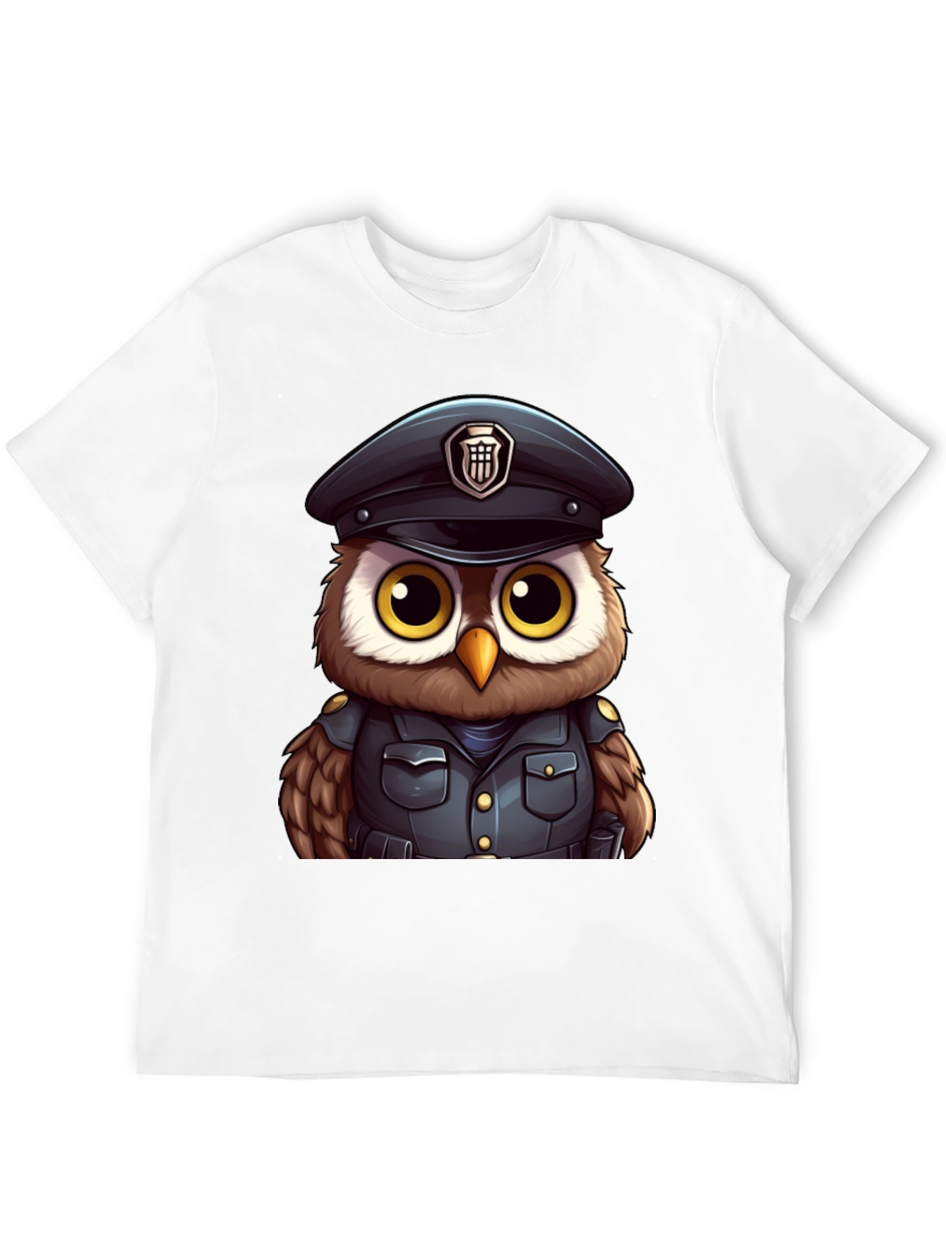 Police Owl T-Shirt - Unique Cartoon Design