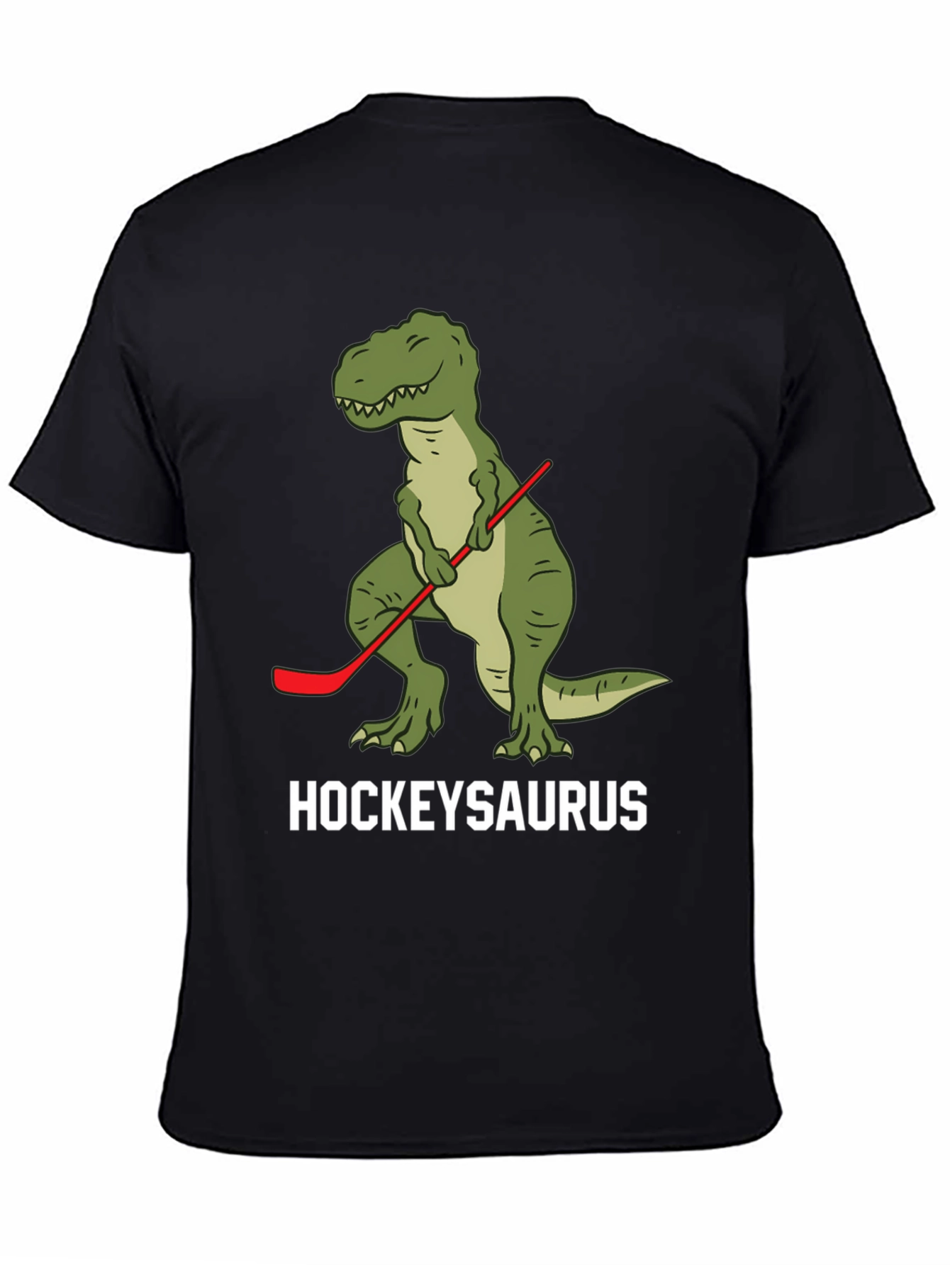Hockey T-Rex Black T-Shirt - HockeySaurus