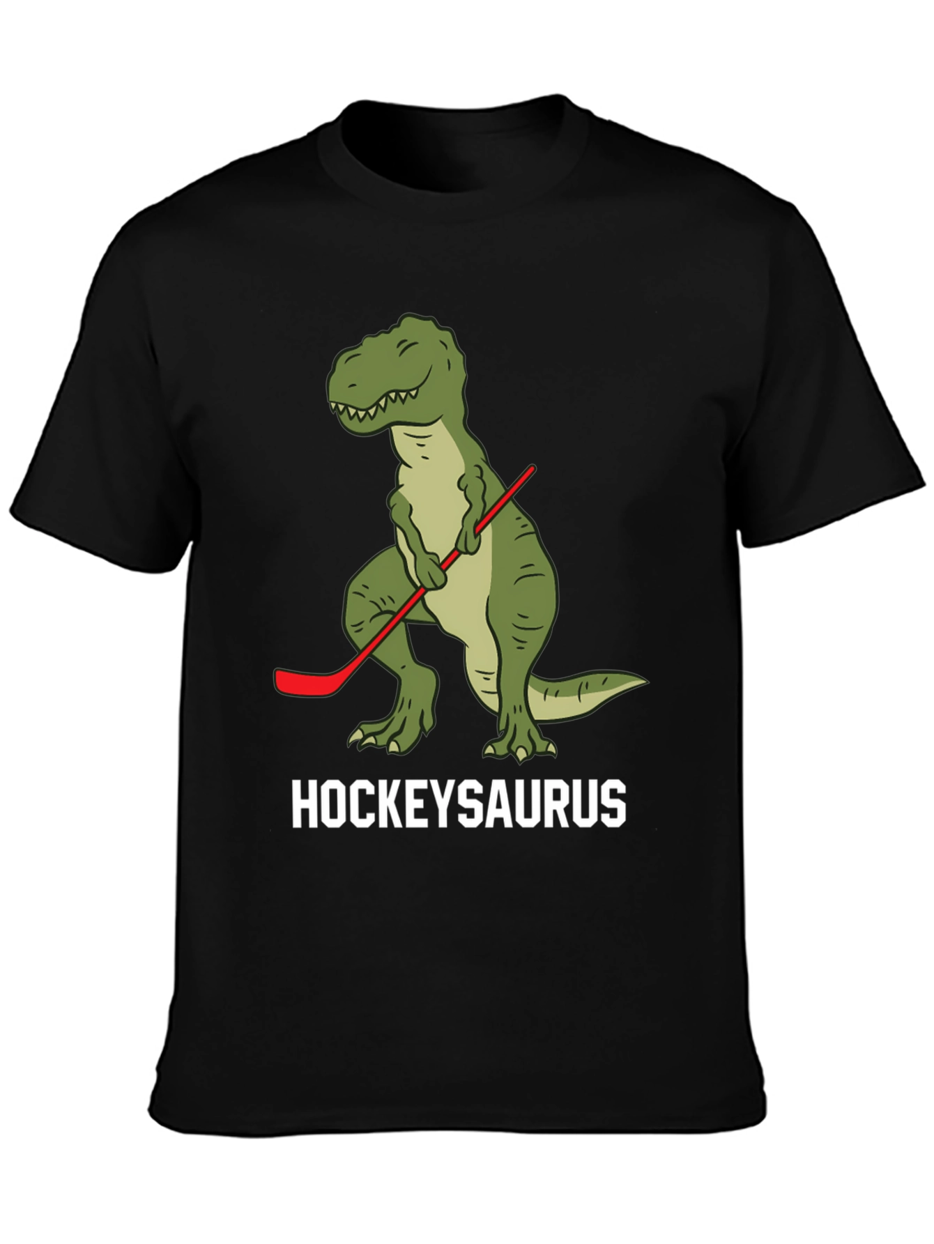 Hockey T-Rex Black T-Shirt - HockeySaurus