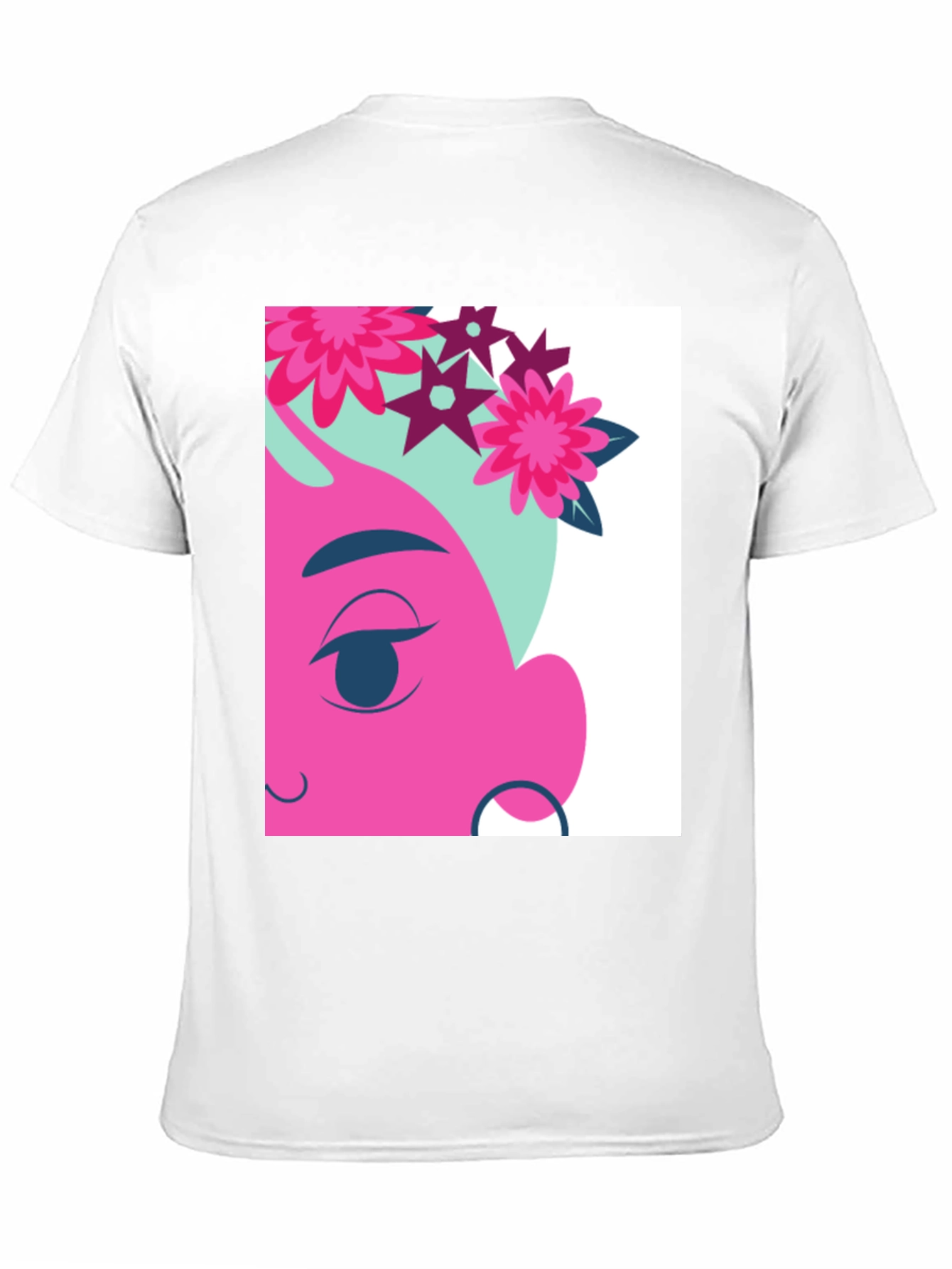 Floral Cartoon Graphic Black T-Shirt