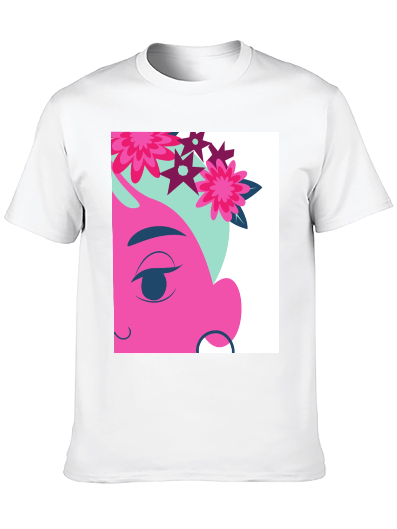 Floral Cartoon Graphic Black T-Shirt