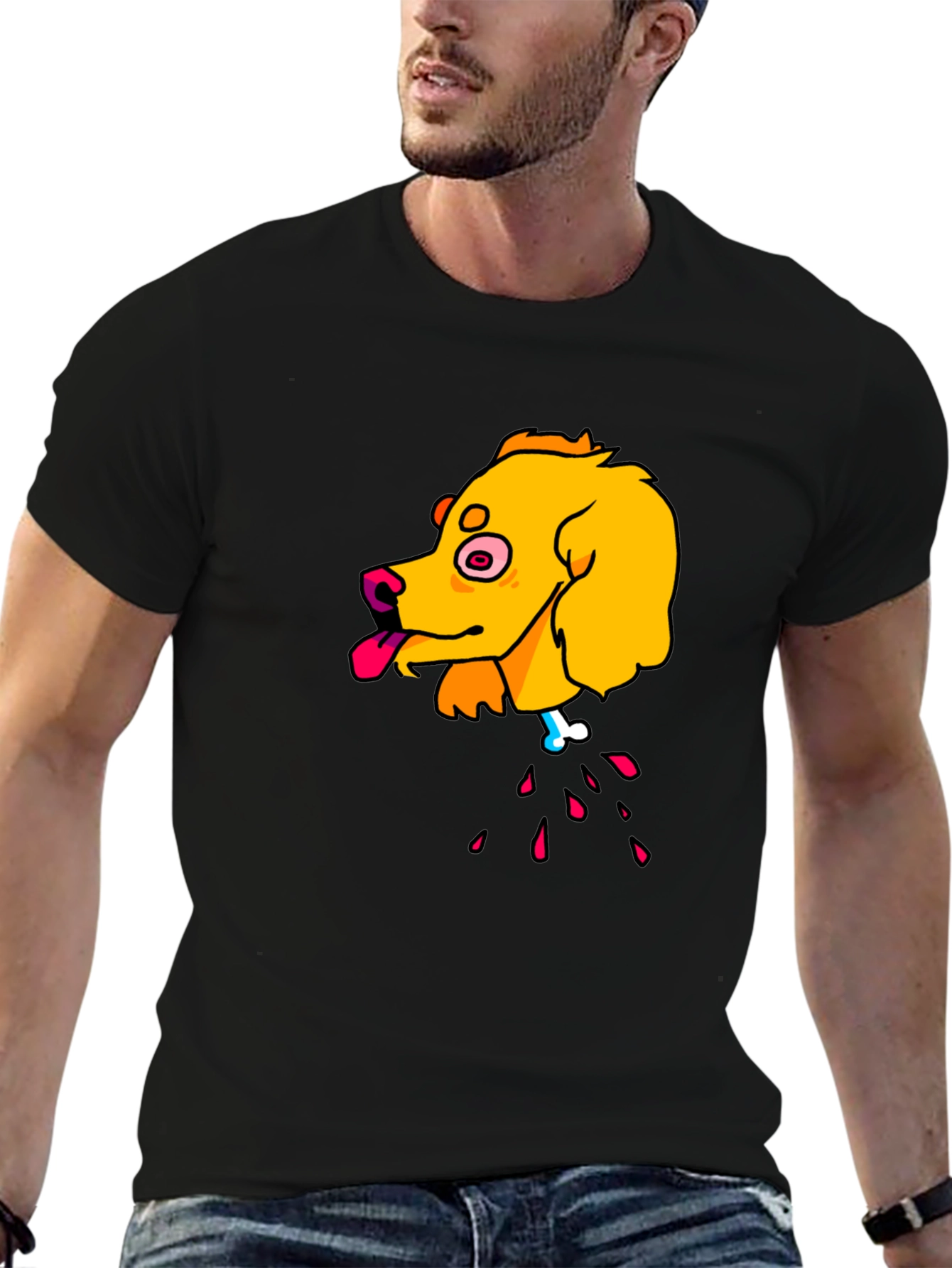 Cartoon Dog Head T-Shirt