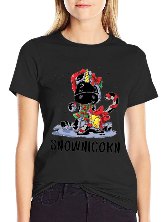 Snownicorn Christmas Graphic Tee