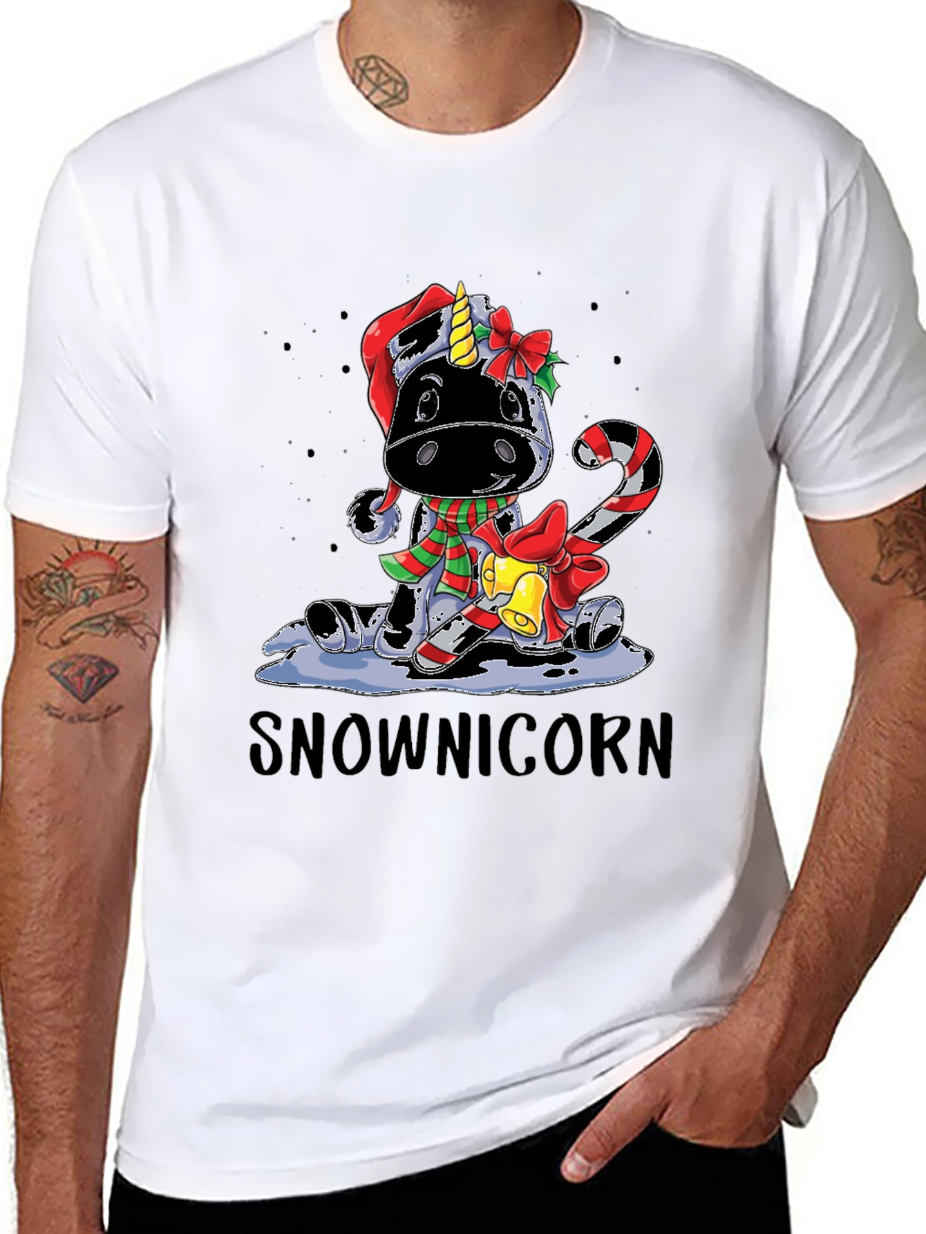 Snownicorn Christmas Graphic Tee
