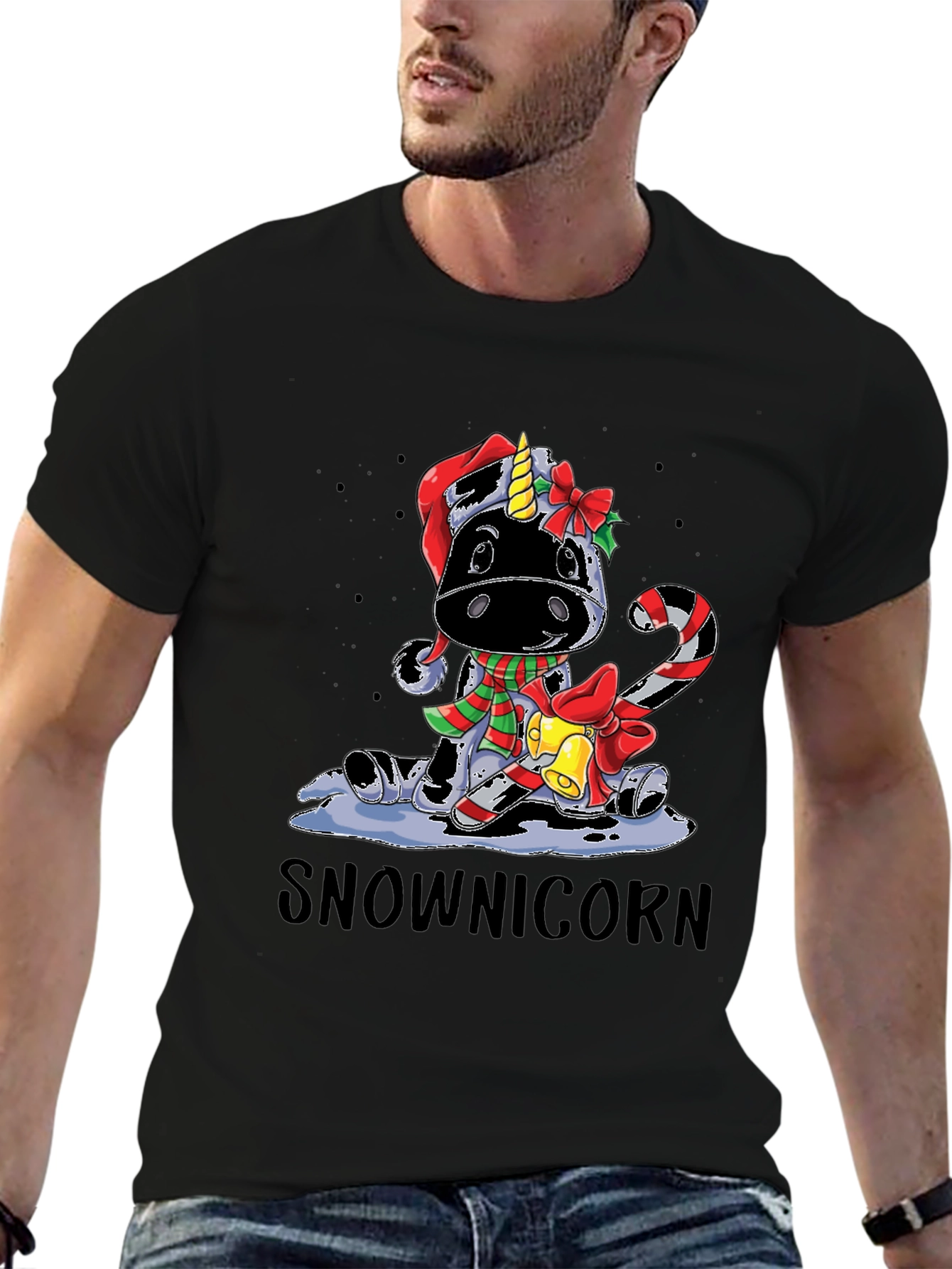 Snownicorn Christmas Graphic Tee