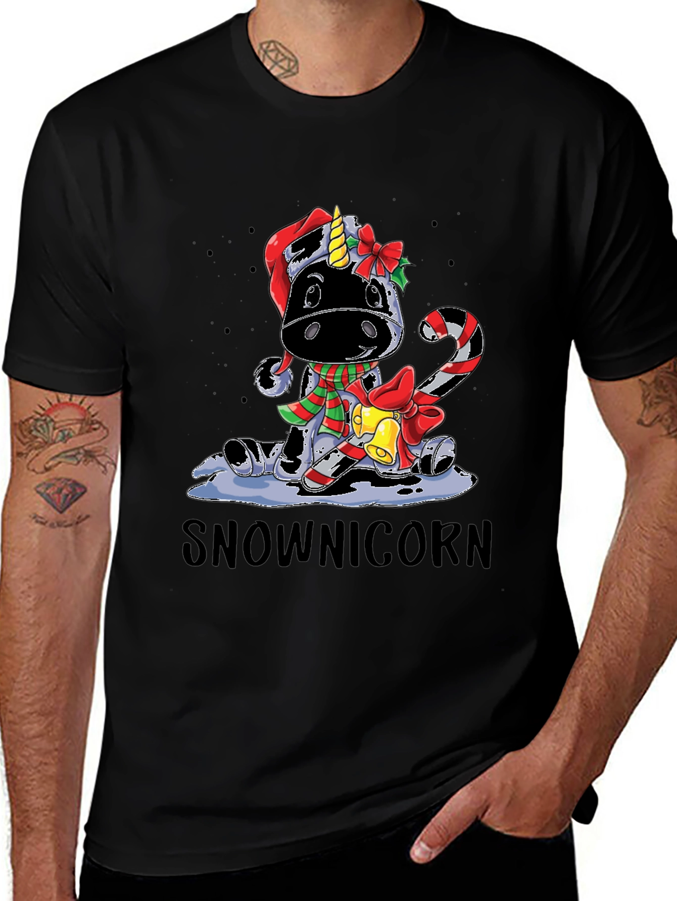 Snownicorn Christmas Graphic Tee