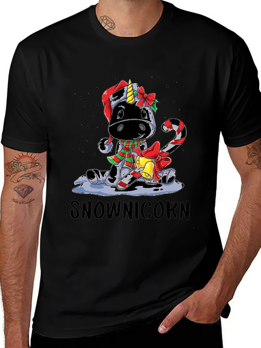 Snownicorn Christmas Graphic Tee