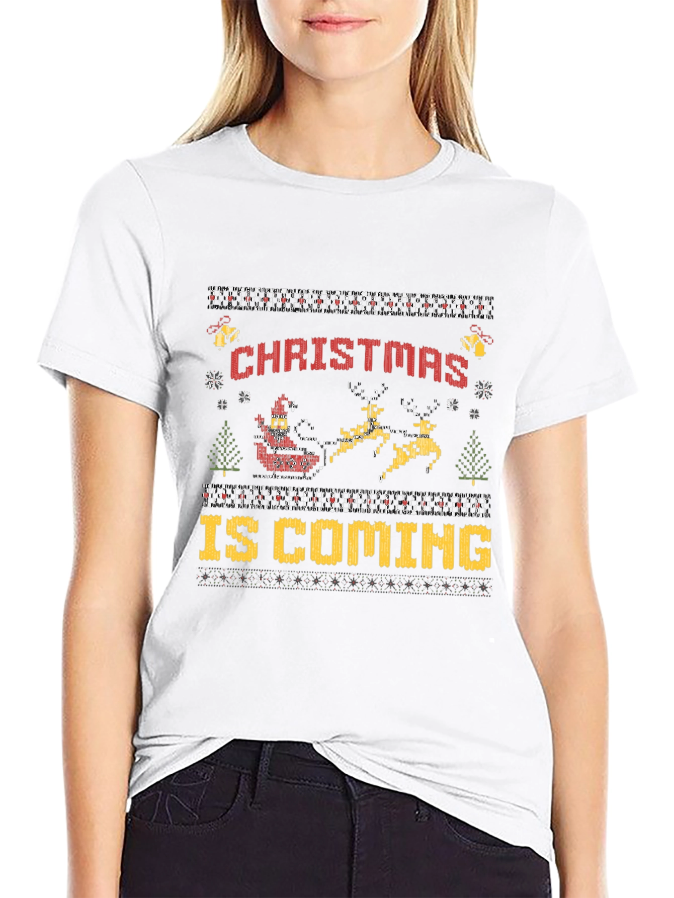 Christmas Is Coming Ugly Sweater Style T-Shirt