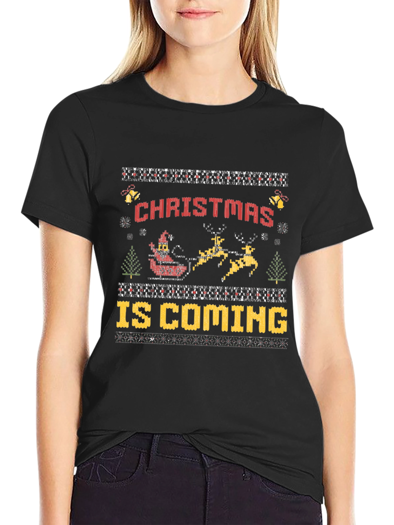 Christmas Is Coming Ugly Sweater Style T-Shirt