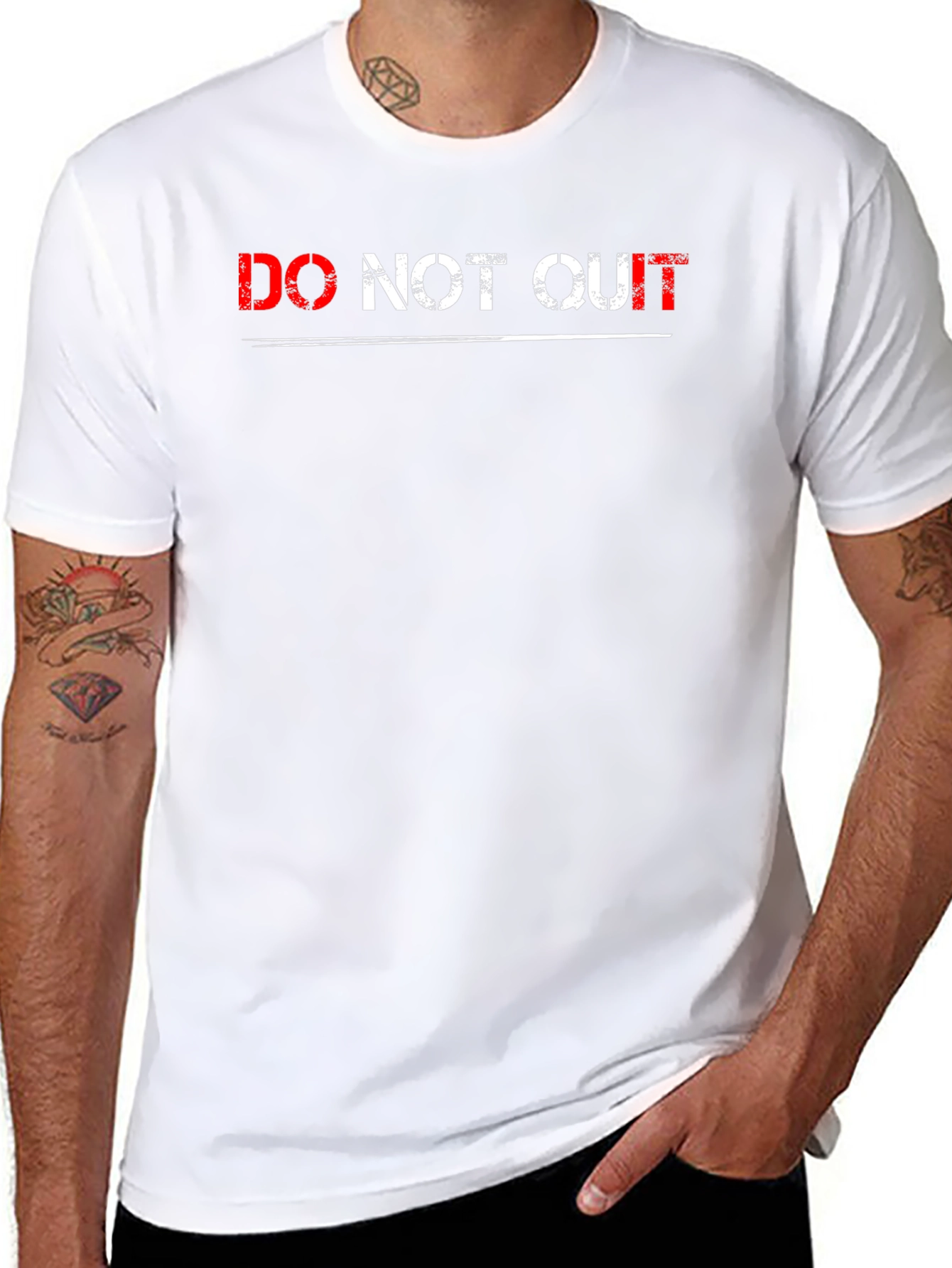 Do Not Quit Graphic Print Black T-Shirt
