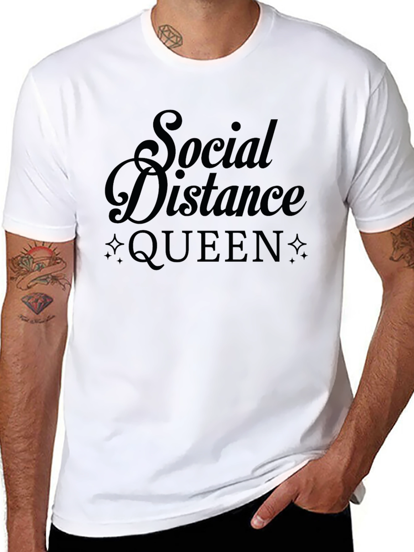 Social Distance Queen Graphic Tee - Black