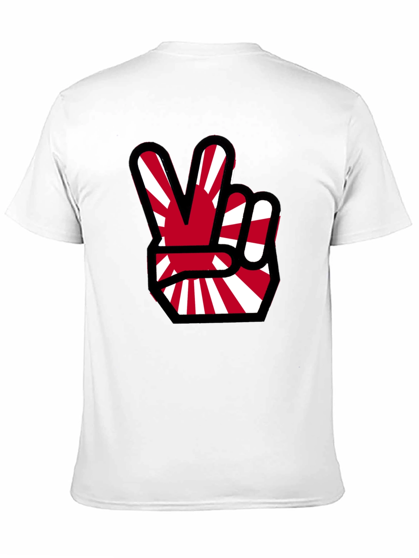 Japanese Flag Peace Sign Black T-Shirt