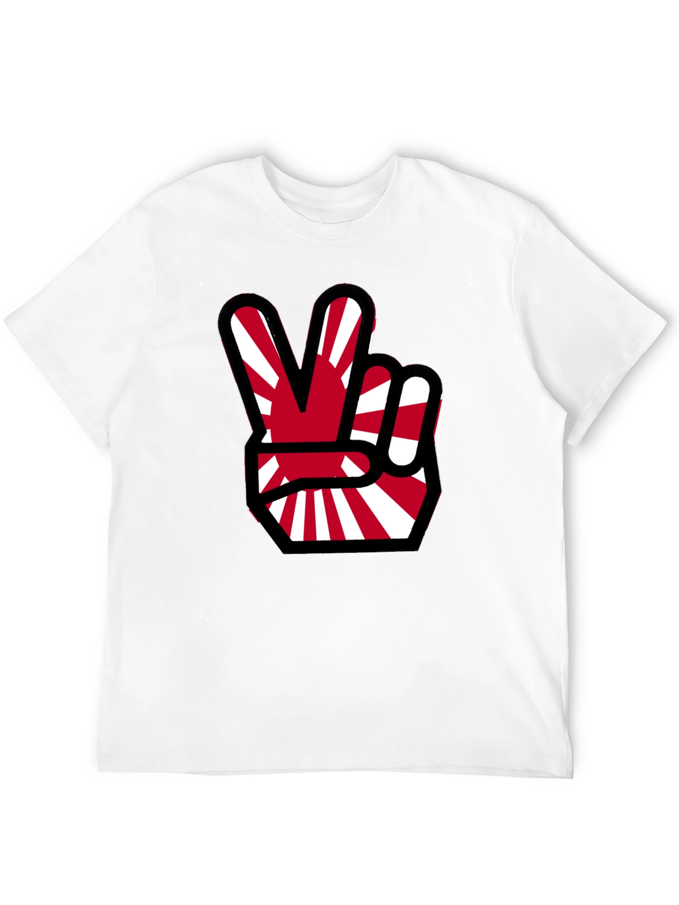 Japanese Flag Peace Sign Black T-Shirt