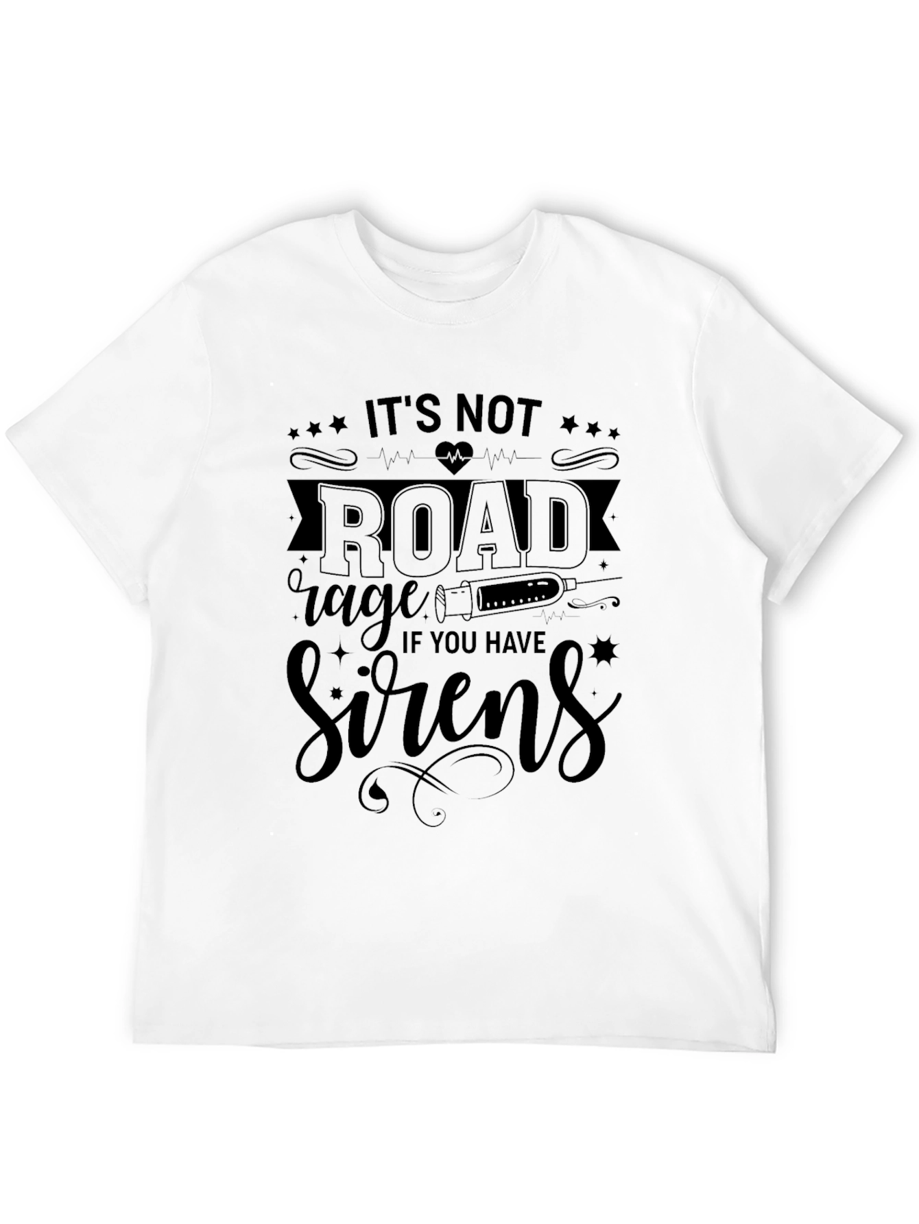 Road Rage Sirens Black Graphic T-Shirt