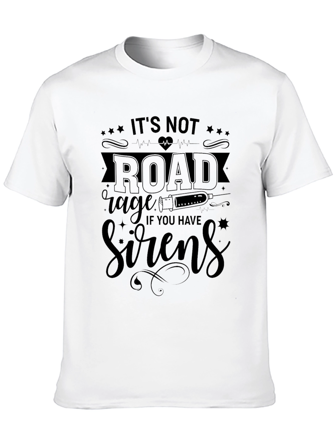 Road Rage Sirens Black Graphic T-Shirt
