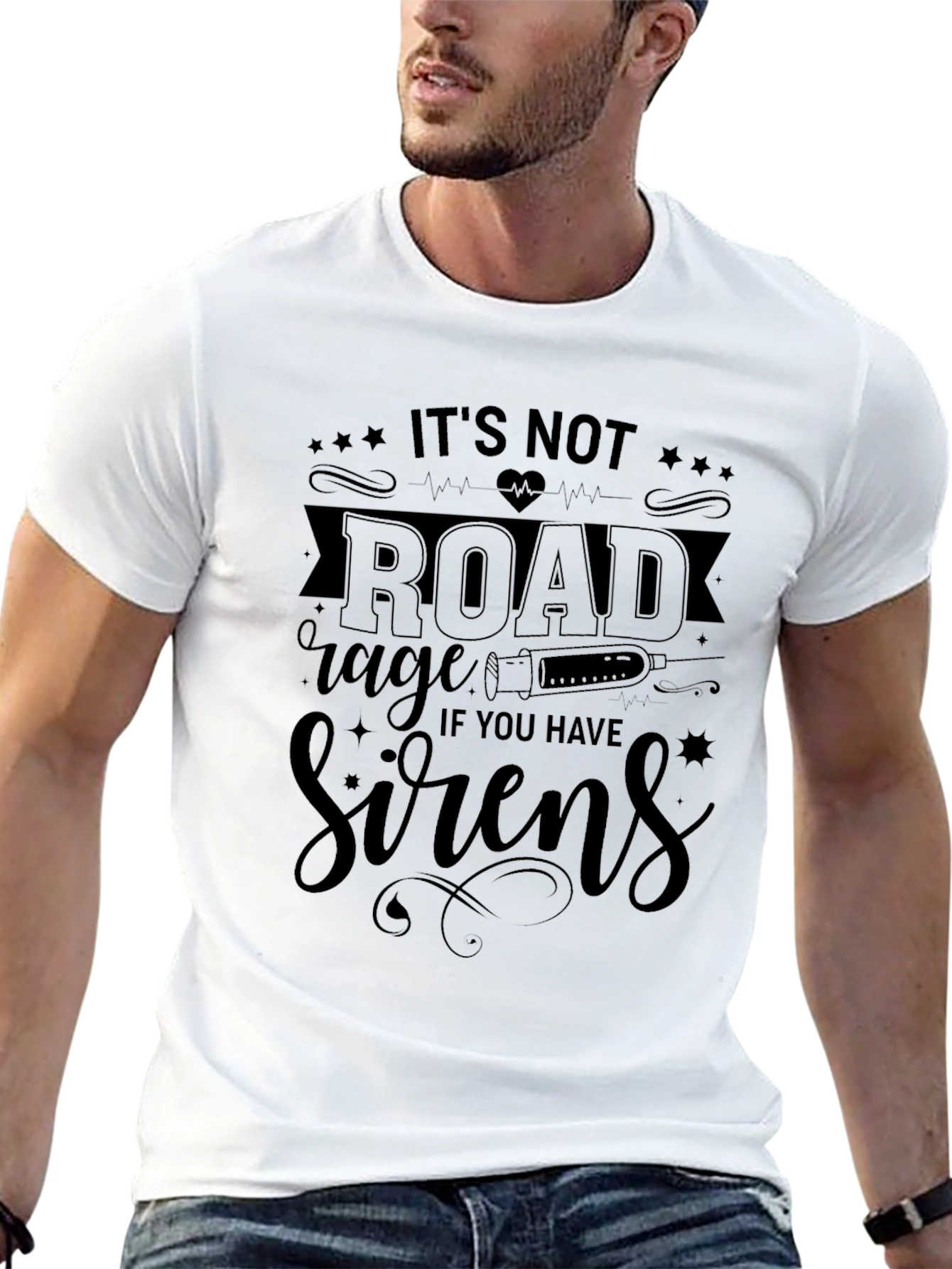 Road Rage Sirens Black Graphic T-Shirt