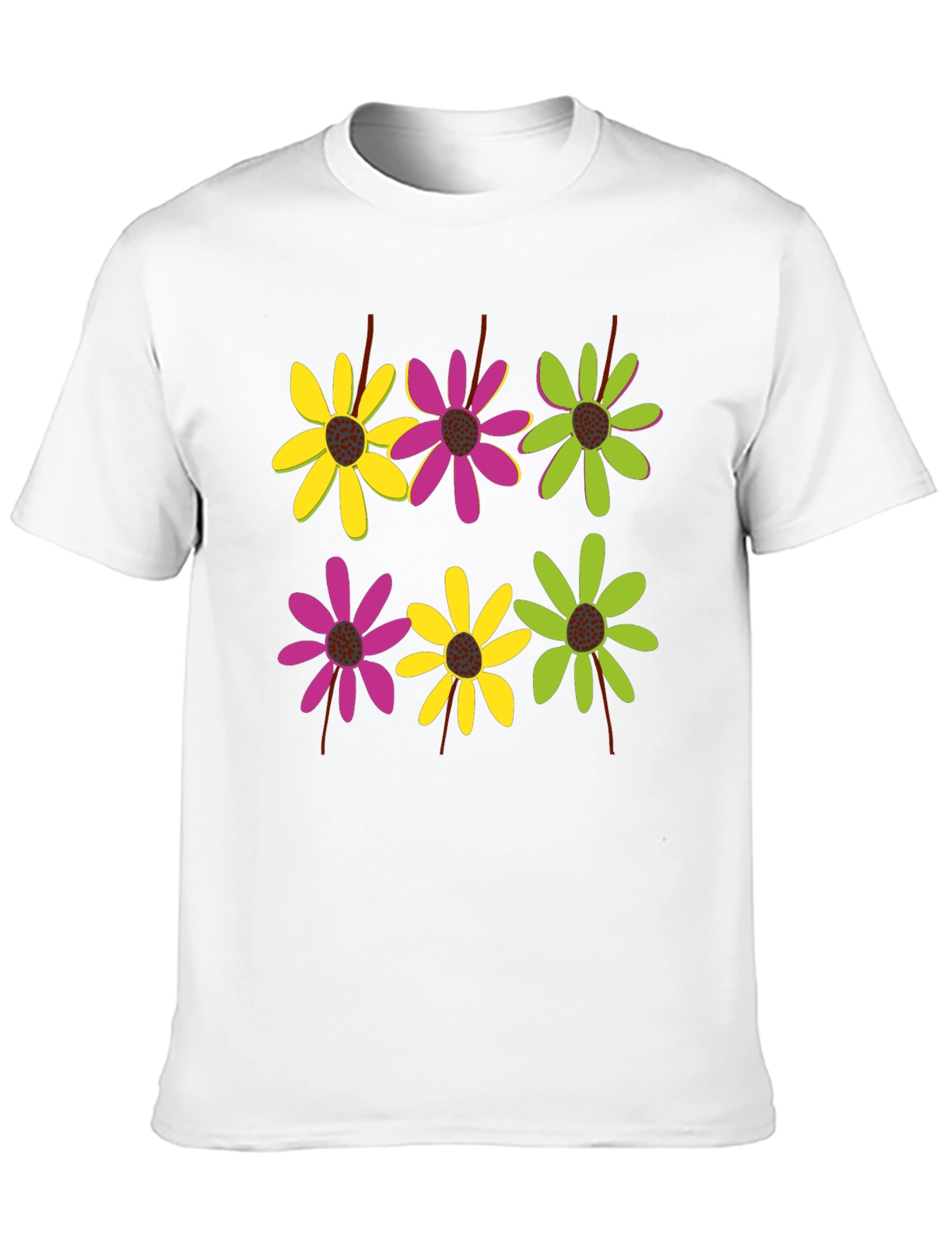 Floral Pattern Black T-Shirt for Men