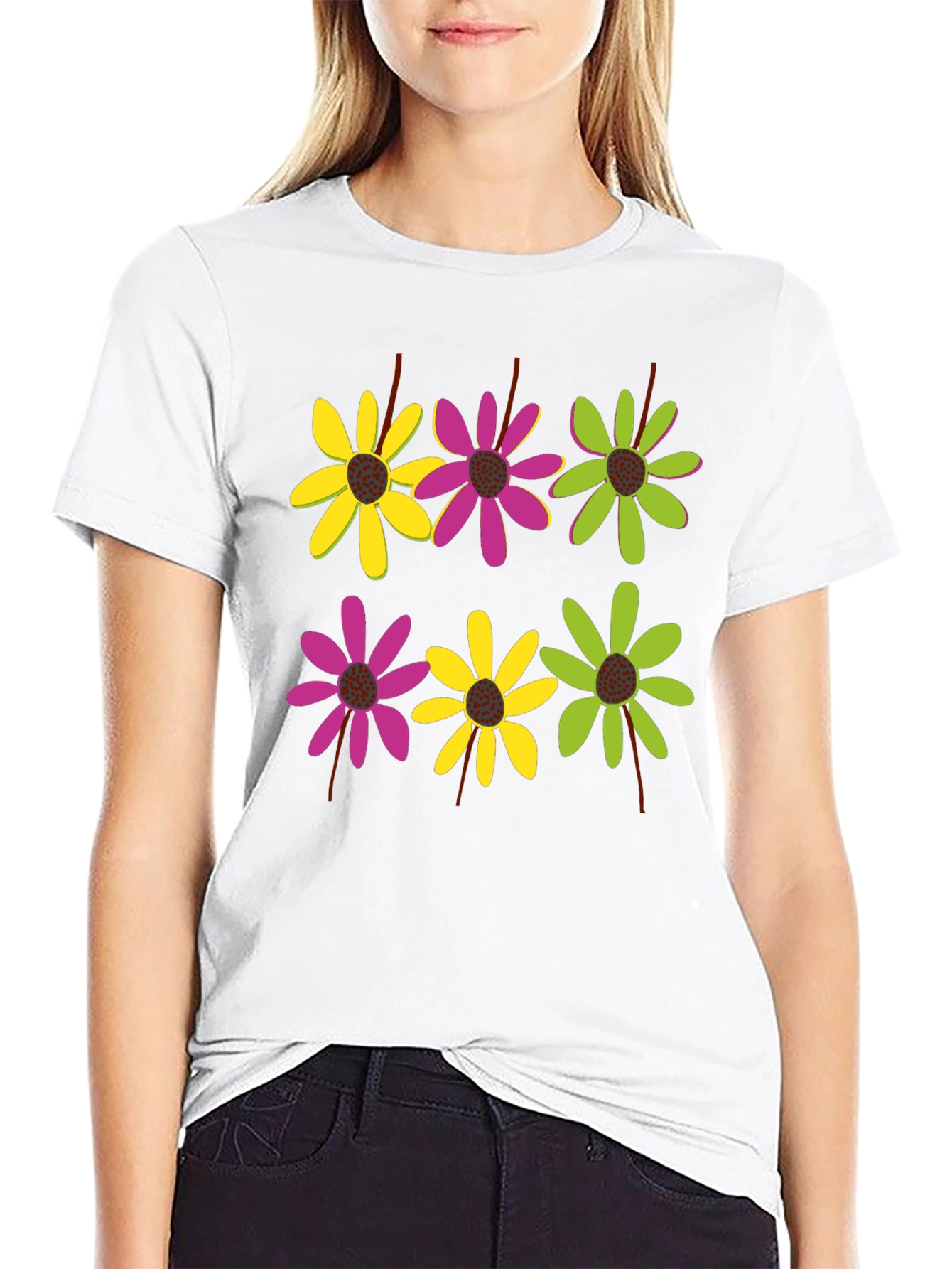 Floral Pattern Black T-Shirt for Men