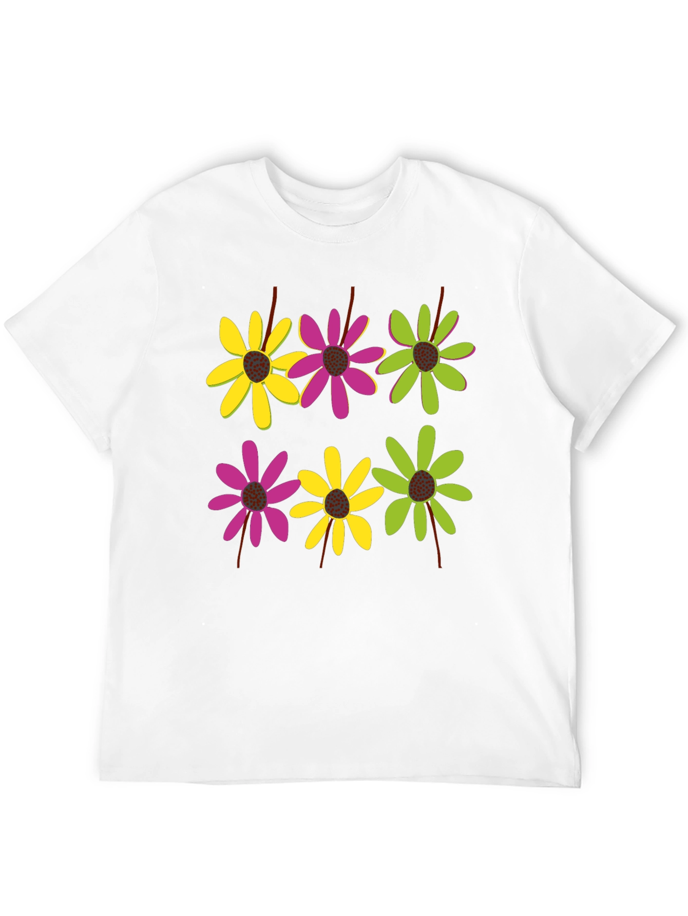 Floral Pattern Black T-Shirt for Men
