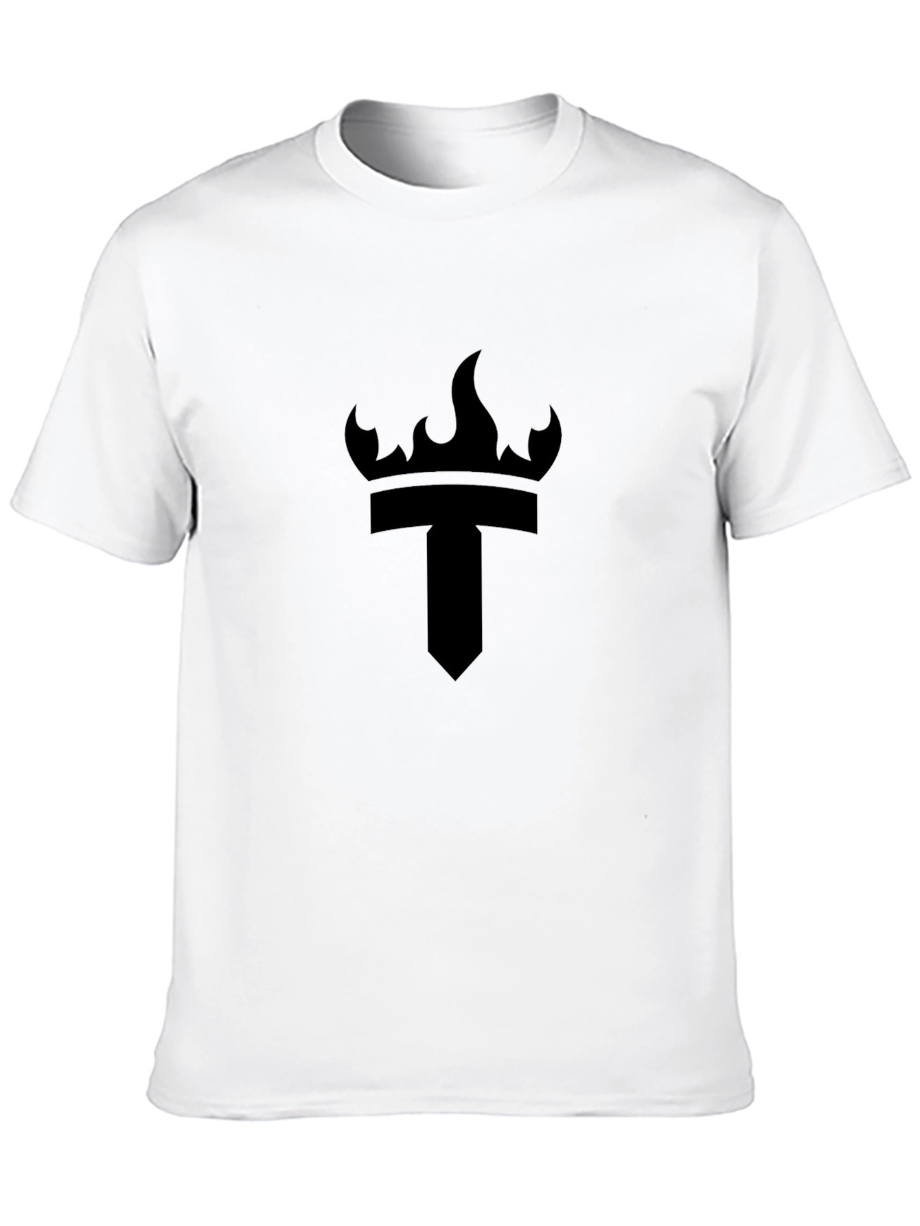 Black Tee with Crown & Torch Graphic