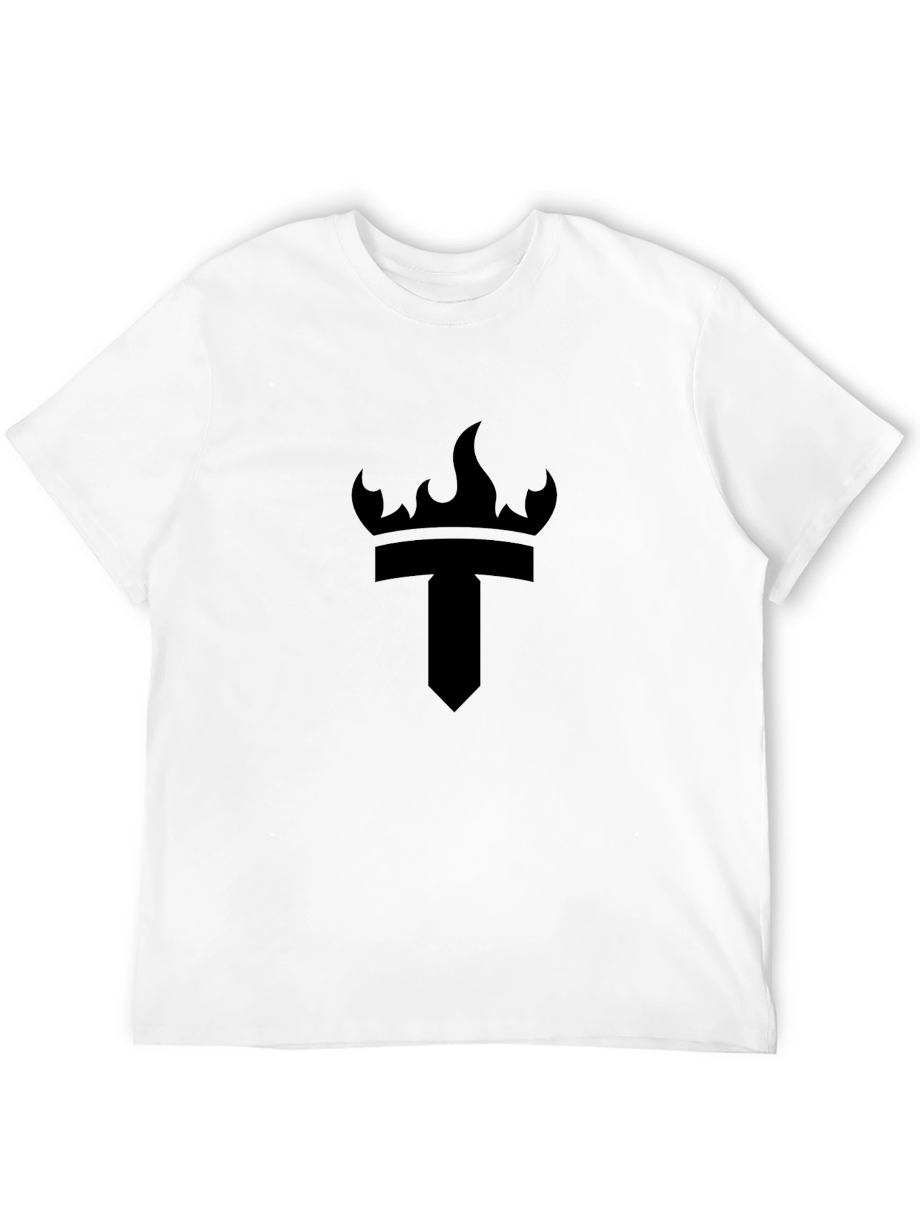 Black Tee with Crown & Torch Graphic