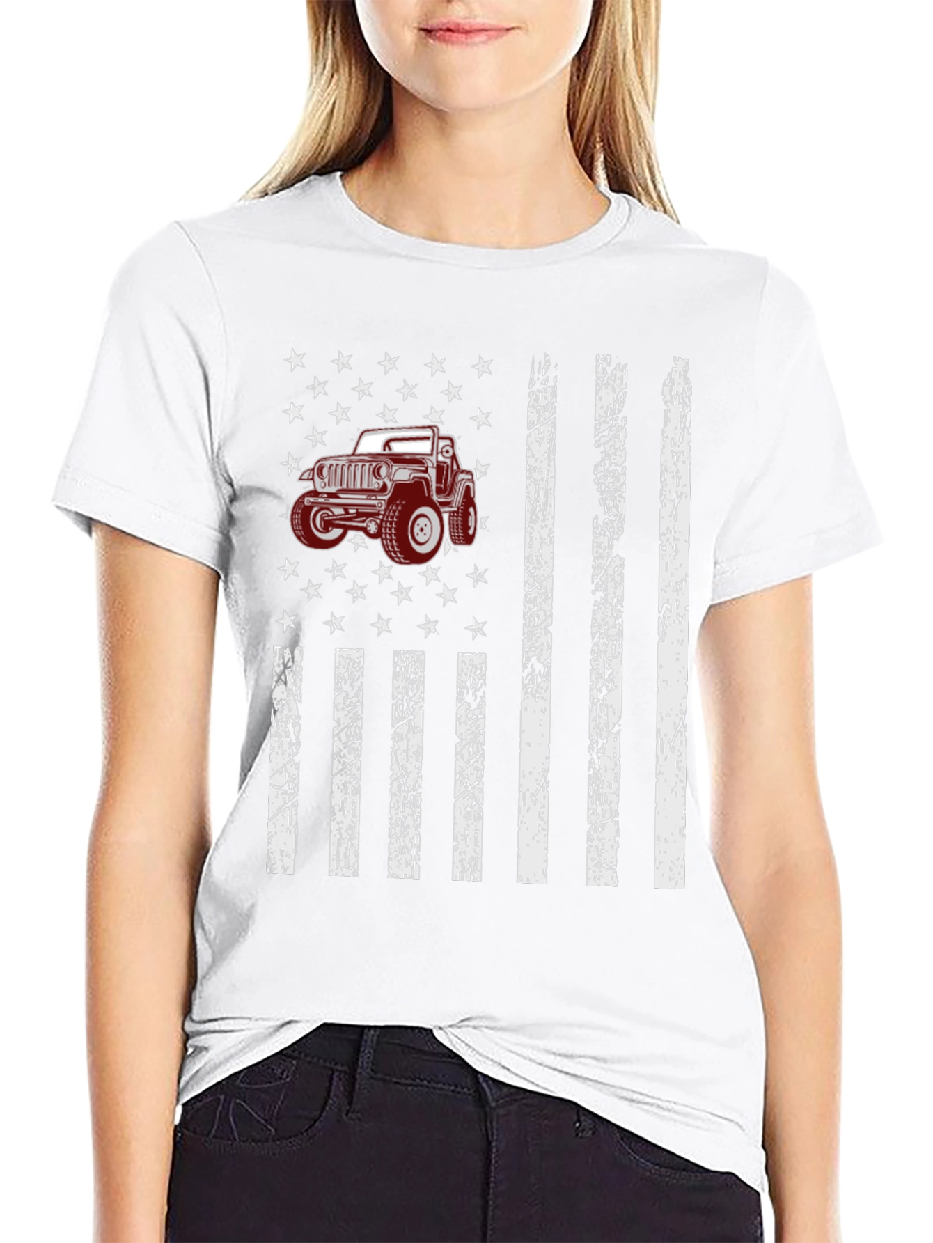 American Flag Jeep T-Shirt