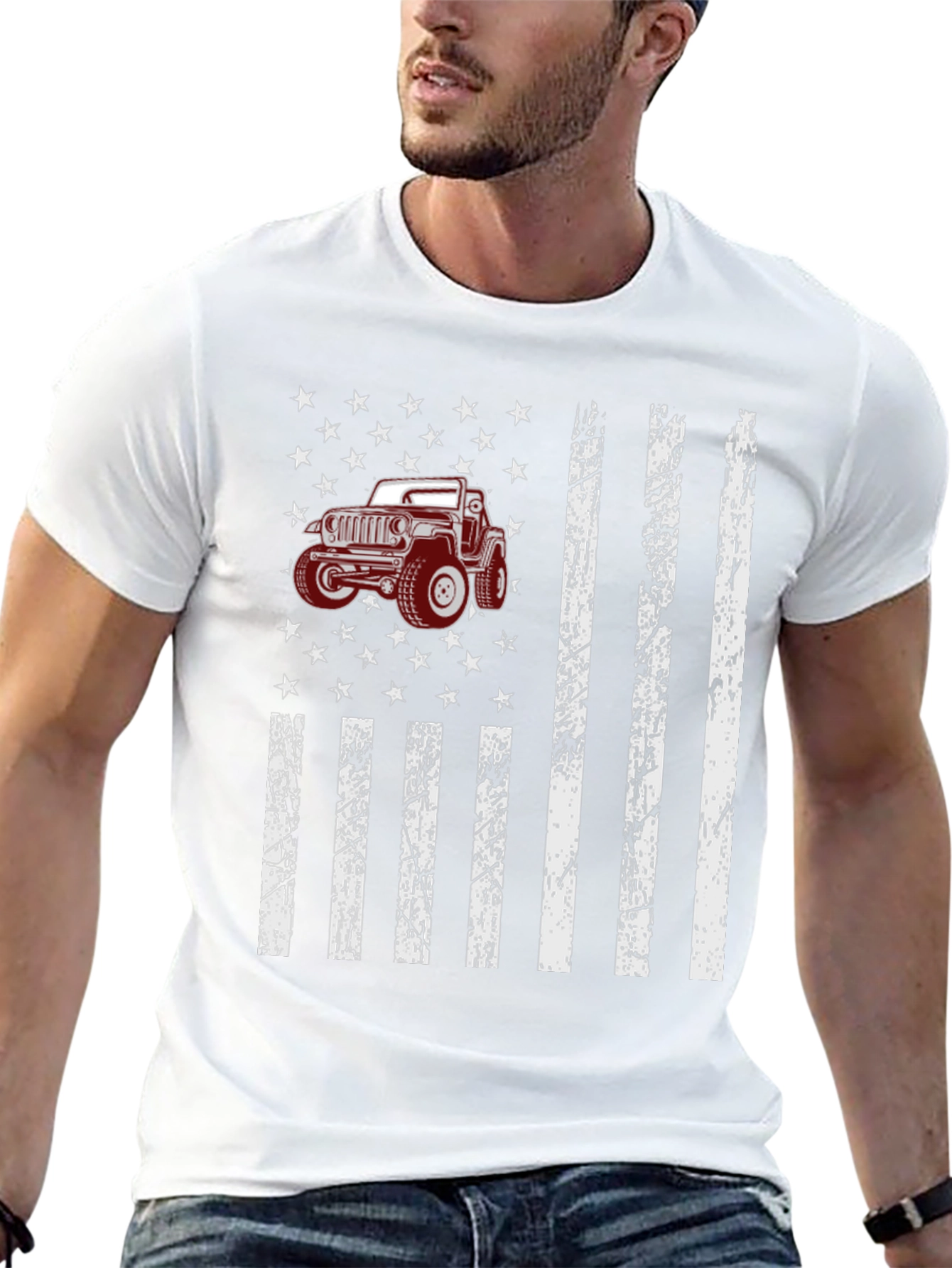 American Flag Jeep T-Shirt