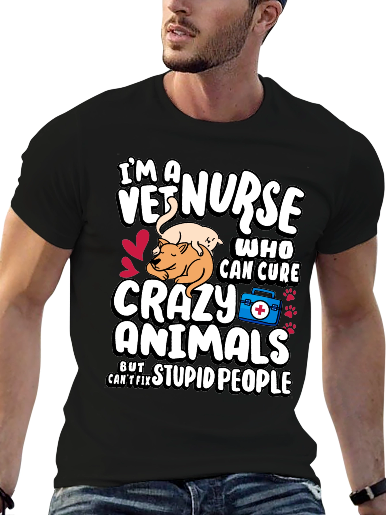 Vet Nurse Crazy Animals T-Shirt