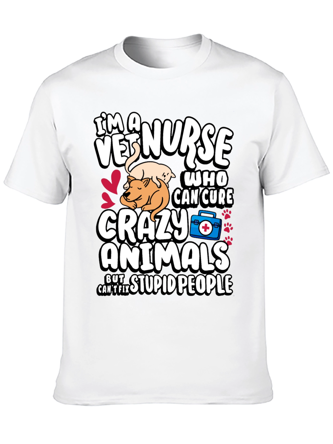 Vet Nurse Crazy Animals T-Shirt