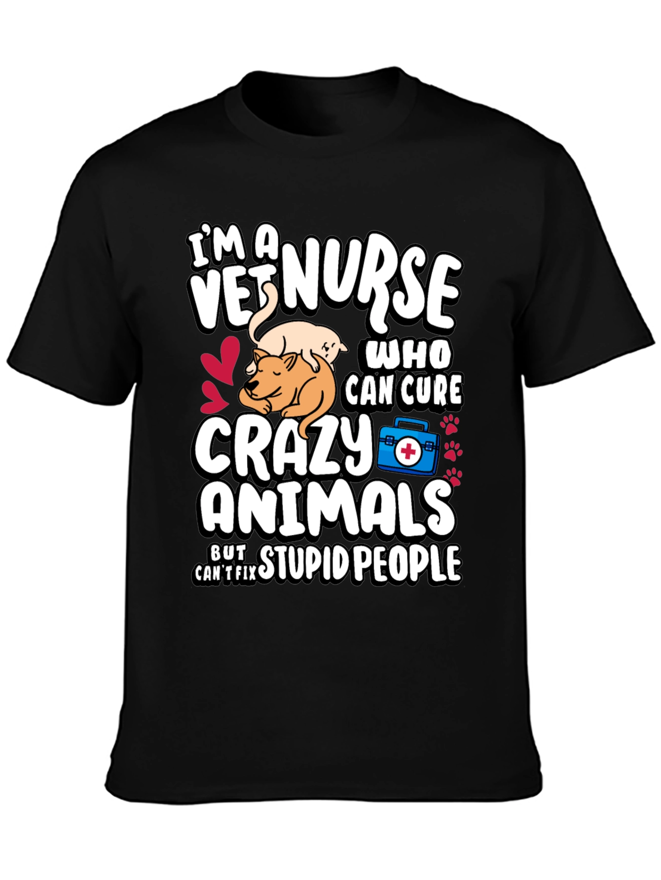 Vet Nurse Crazy Animals T-Shirt