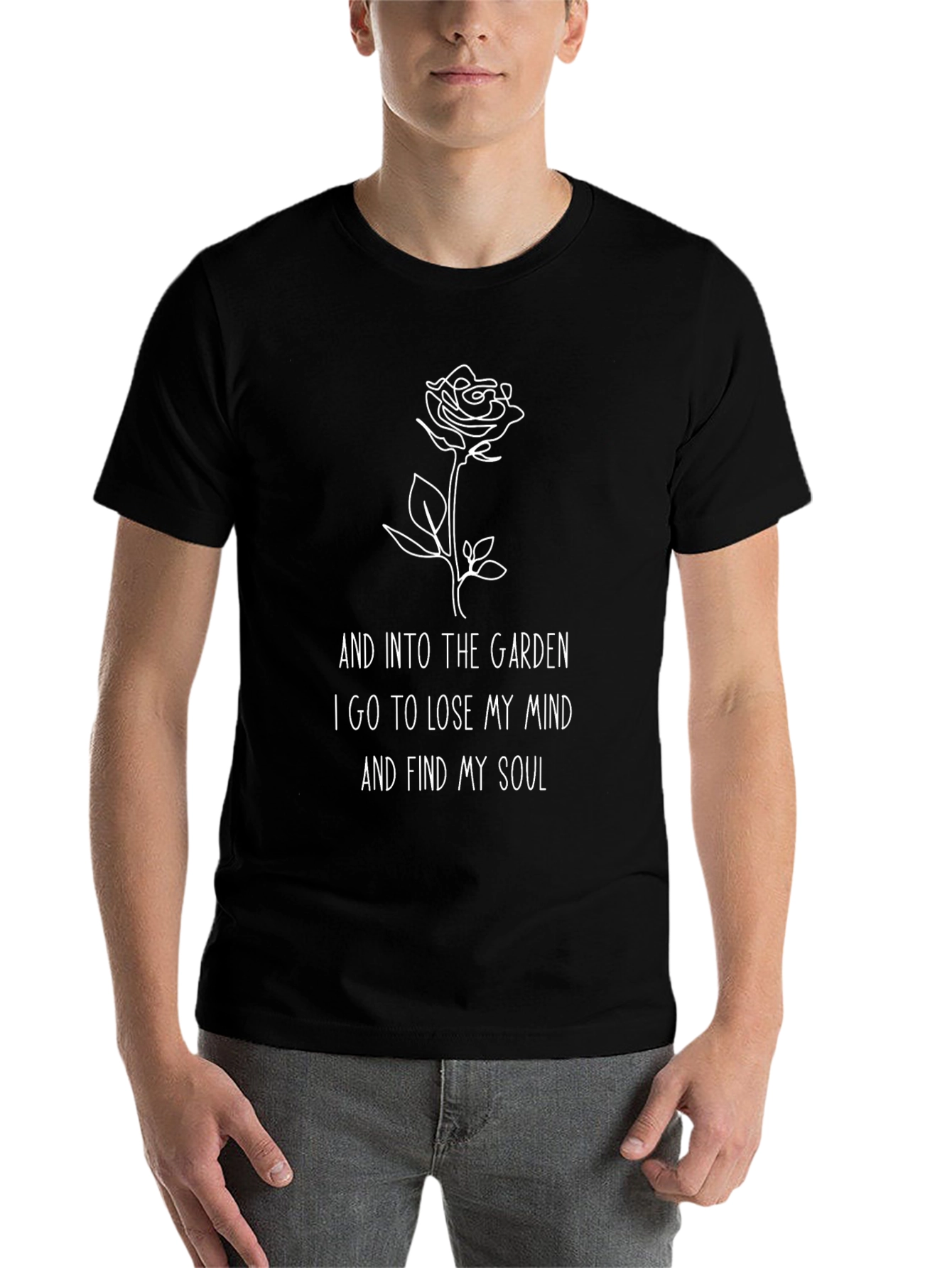 Garden Mind Soul Graphic T-Shirt - Black