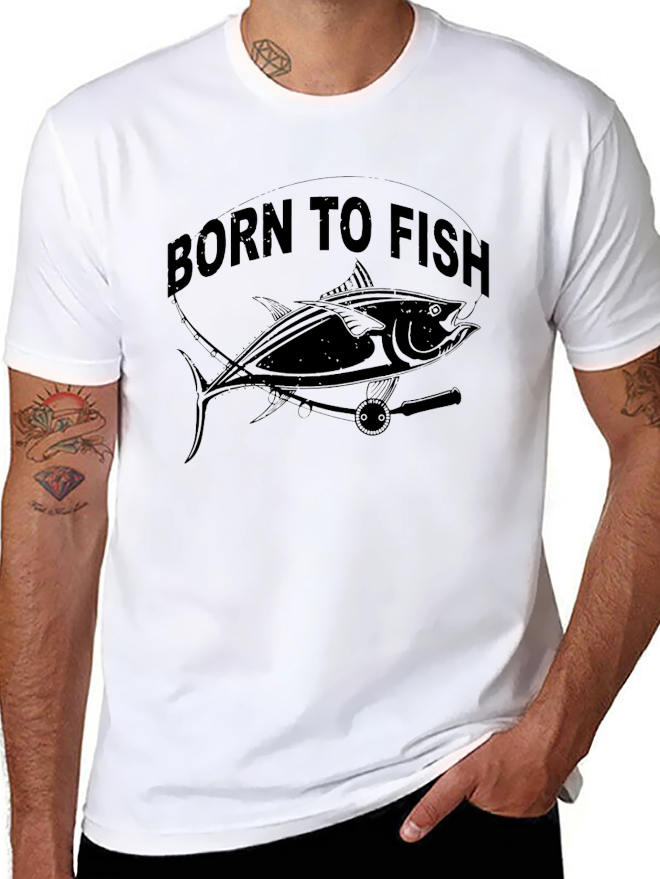 Born to Fish Graphic T-Shirt - Black