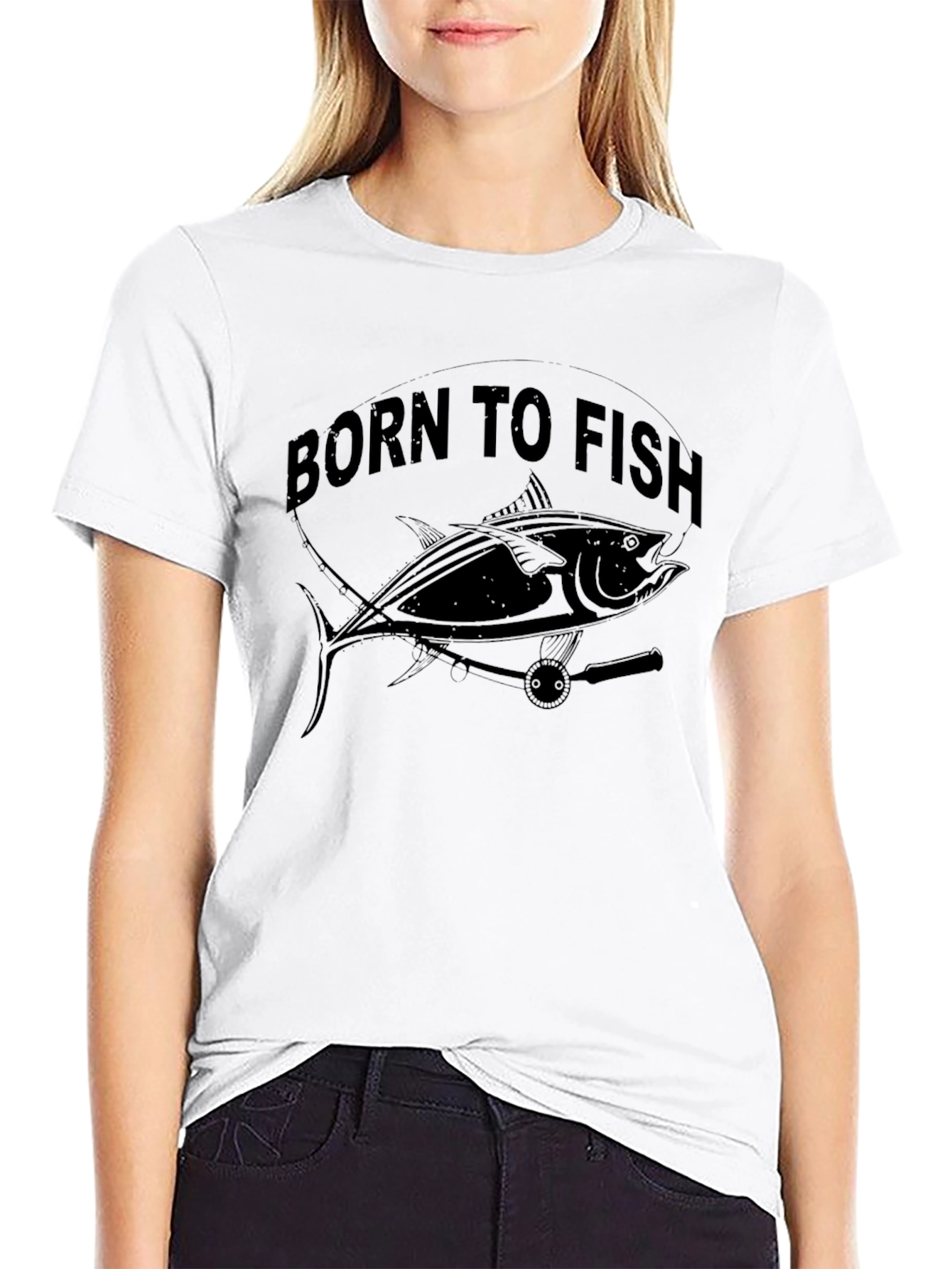 Born to Fish Graphic T-Shirt - Black