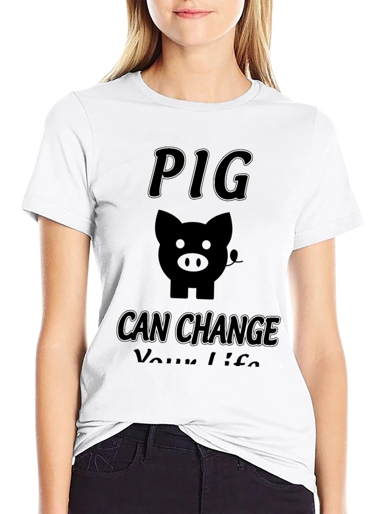 Pig Can Change Your Life Black T-Shirt