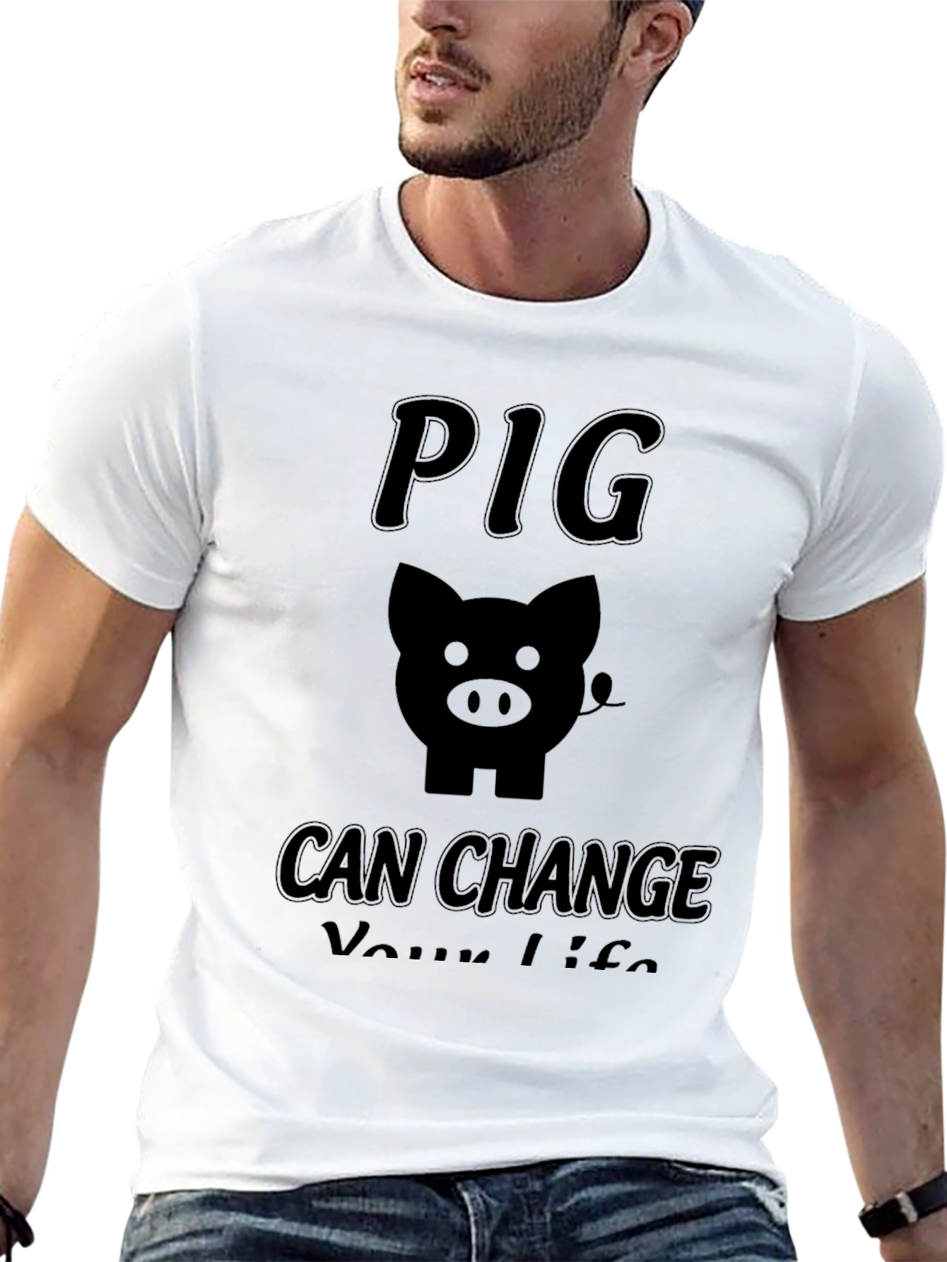 Pig Can Change Your Life Black T-Shirt