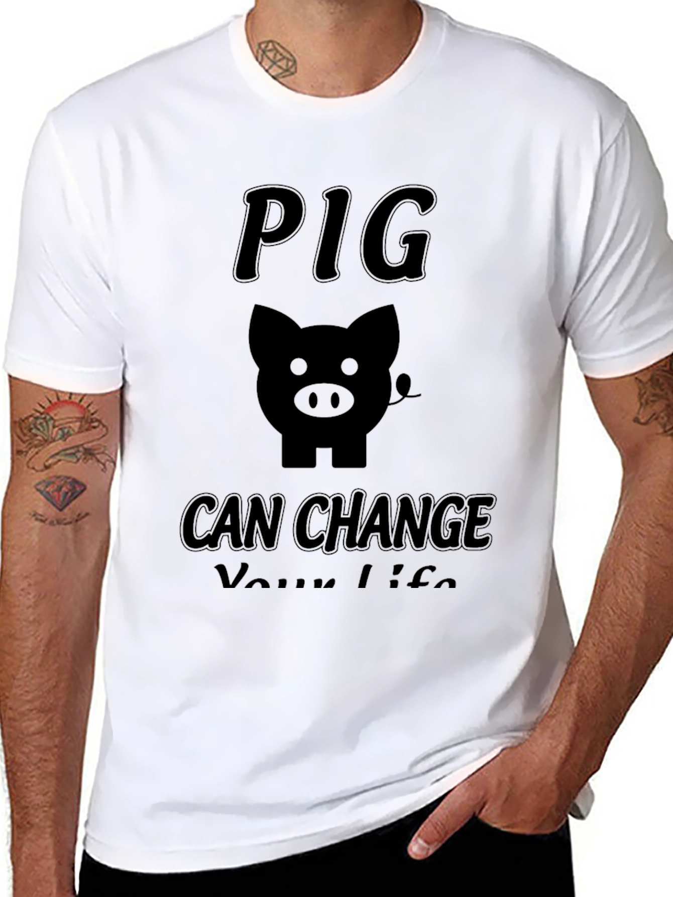 Pig Can Change Your Life Black T-Shirt