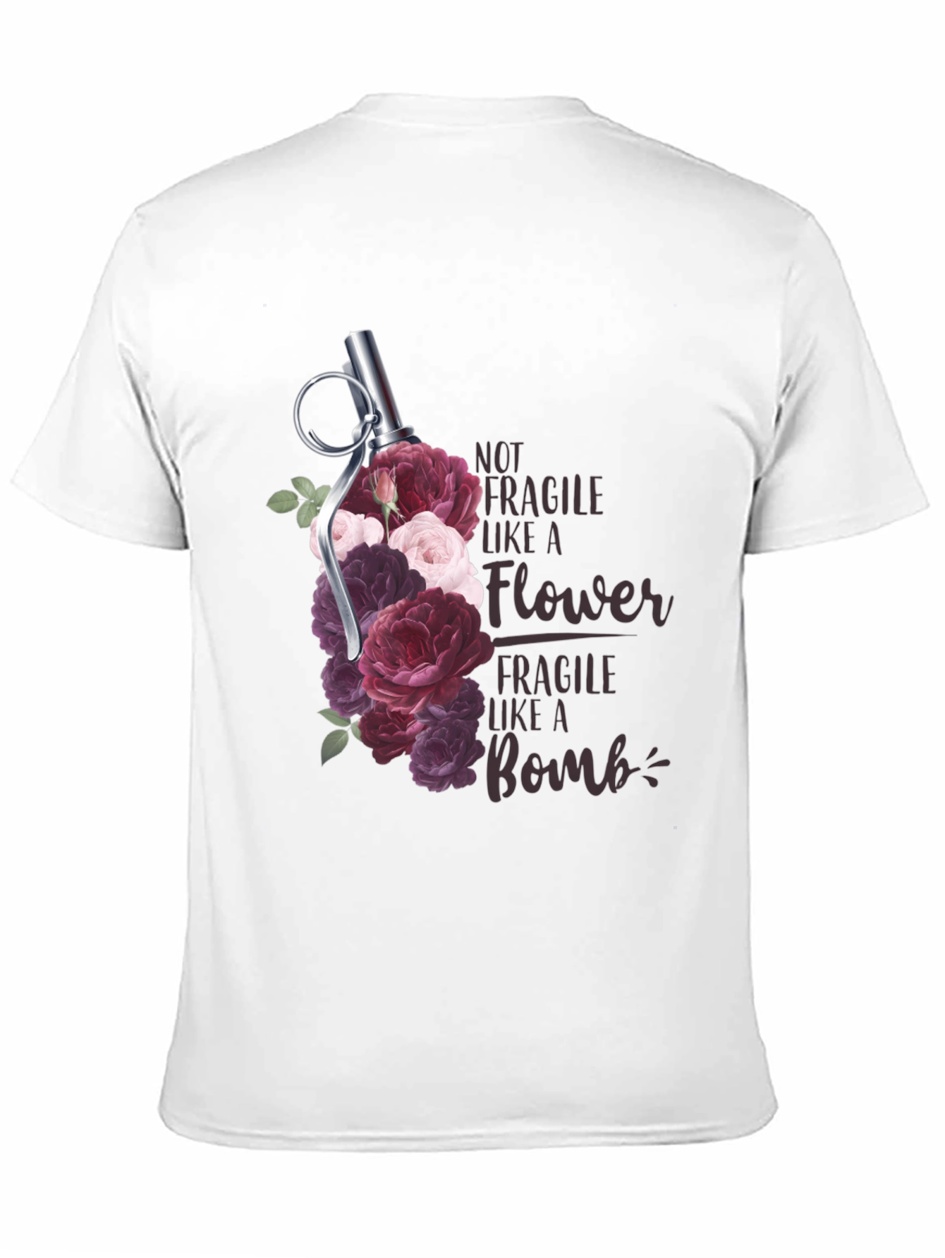 Floral Grenade T-Shirt - Not Fragile Bomb Tee