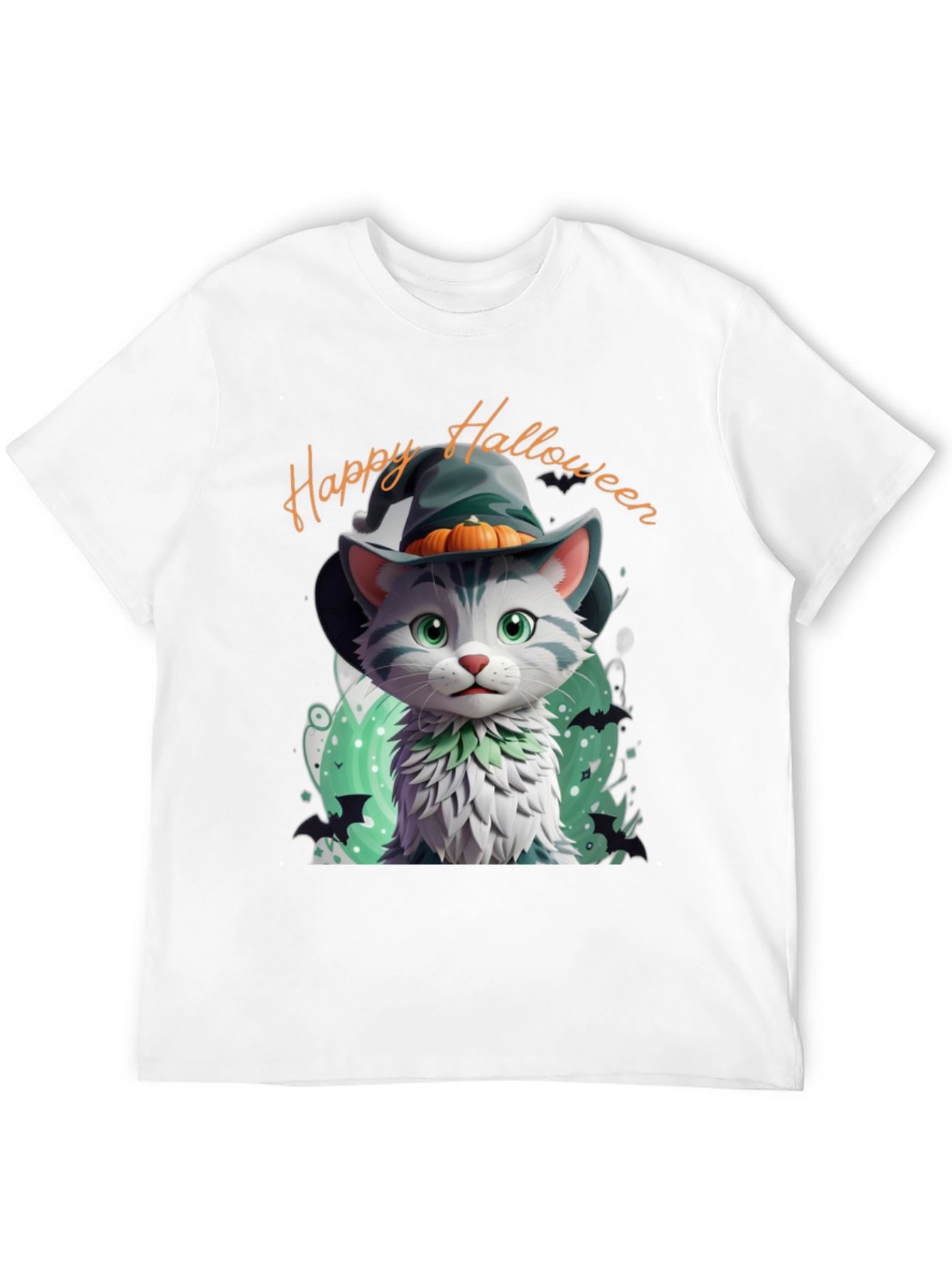 Halloween Cat T-Shirt - Witch Hat Kitten Tee