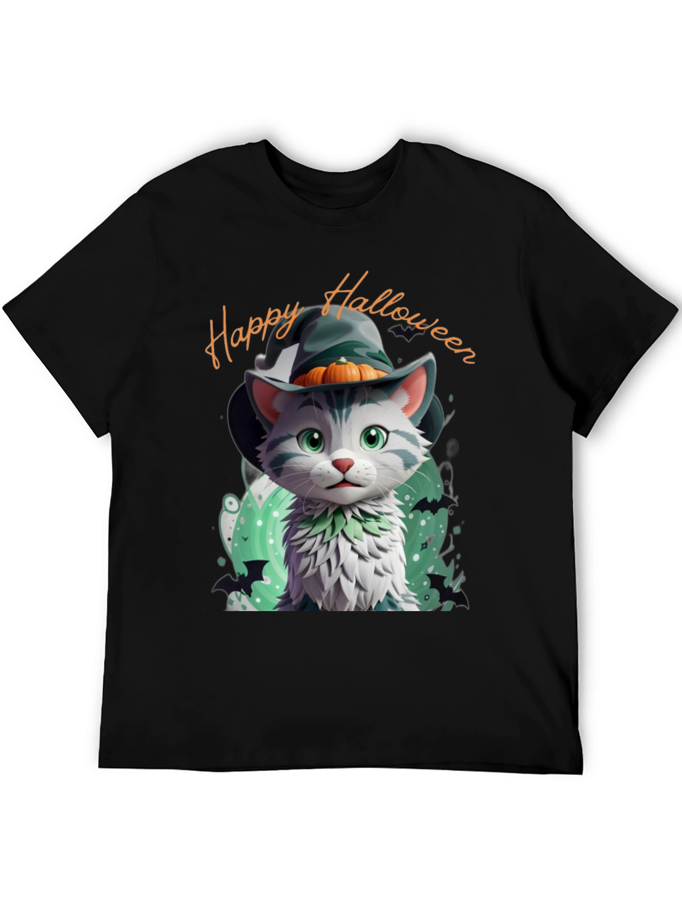 Halloween Cat T-Shirt - Witch Hat Kitten Tee