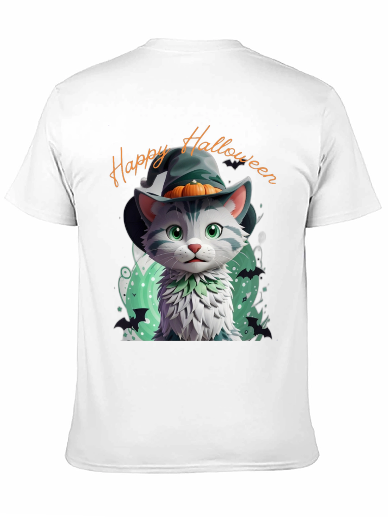 Halloween Cat T-Shirt - Witch Hat Kitten Tee
