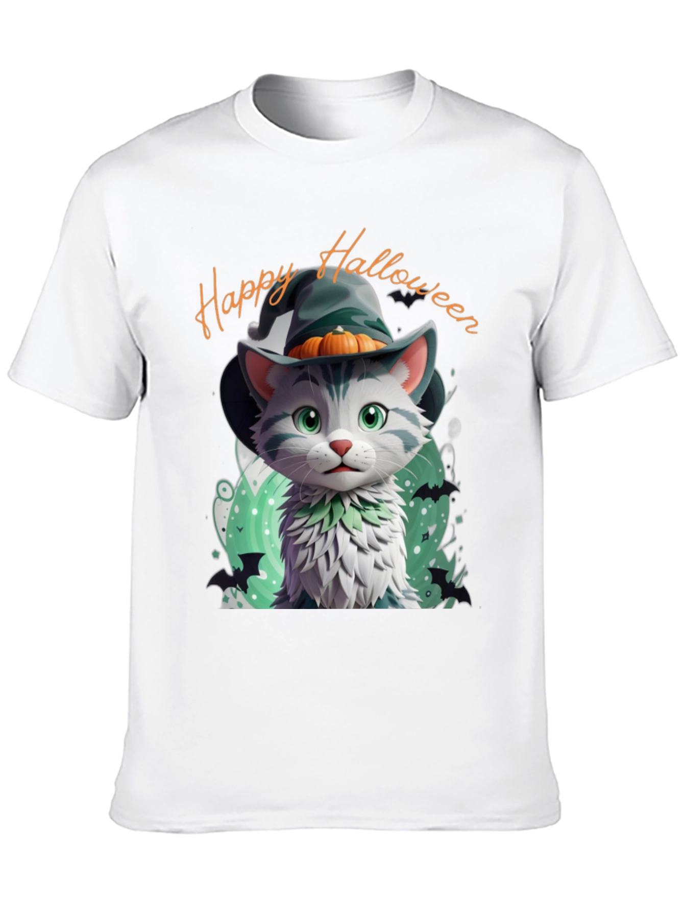 Halloween Cat T-Shirt - Witch Hat Kitten Tee
