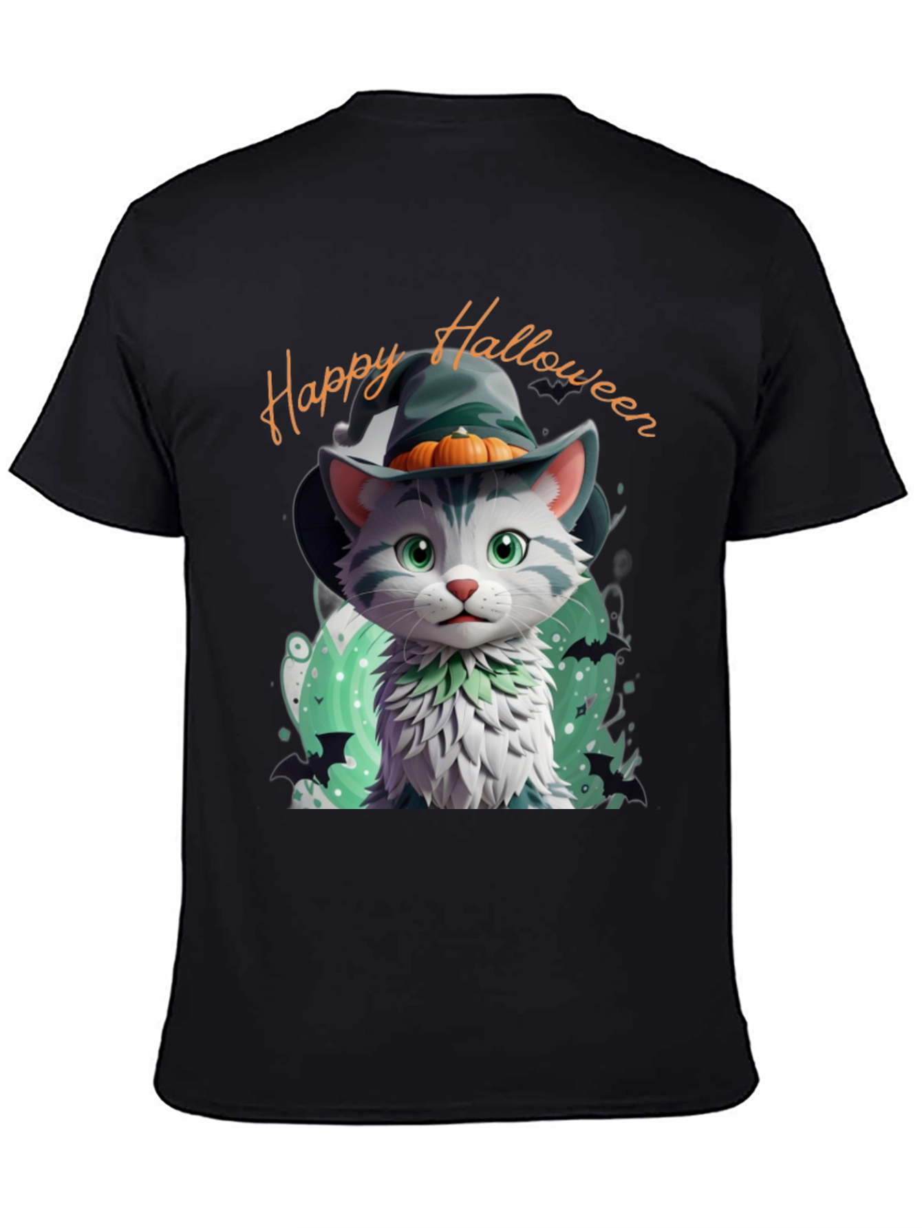 Halloween Cat T-Shirt - Witch Hat Kitten Tee