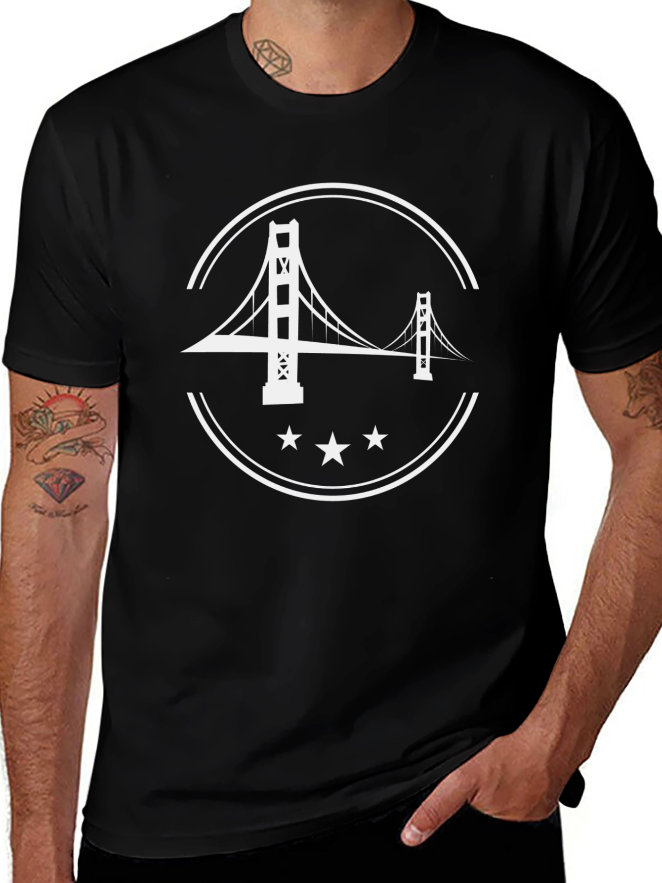 Golden Gate Bridge Graphic Tee - Black