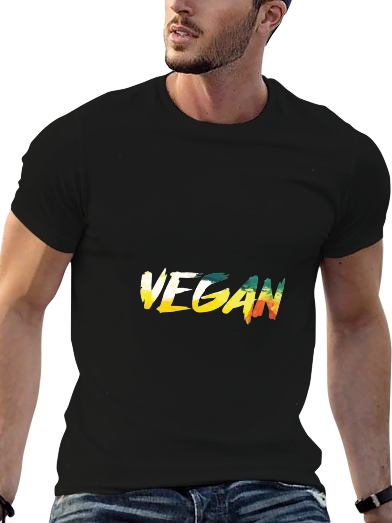 Vegan Graphic Tee - Unisex Black T-Shirt