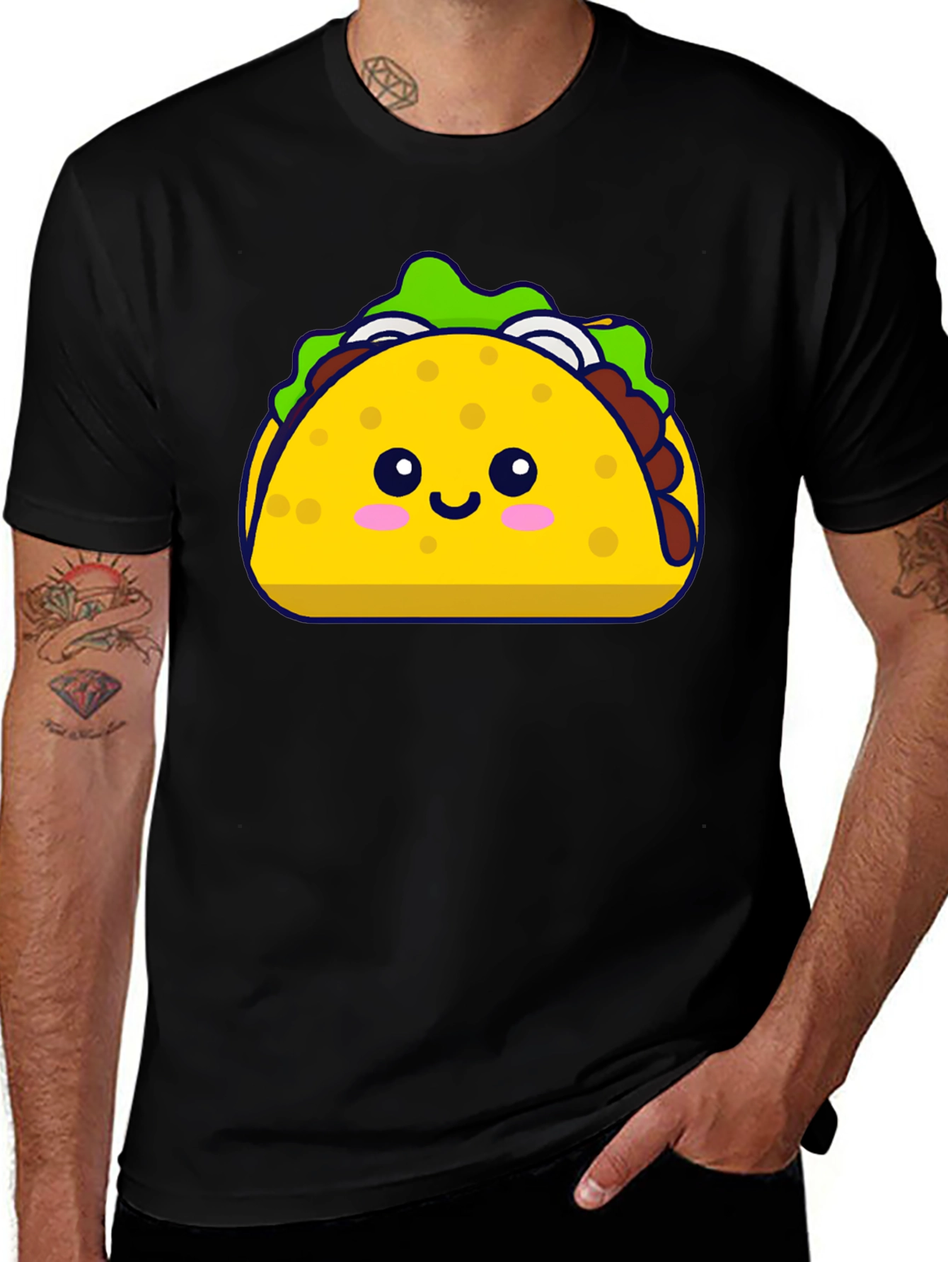 Cute Taco Graphic Tee - Black
