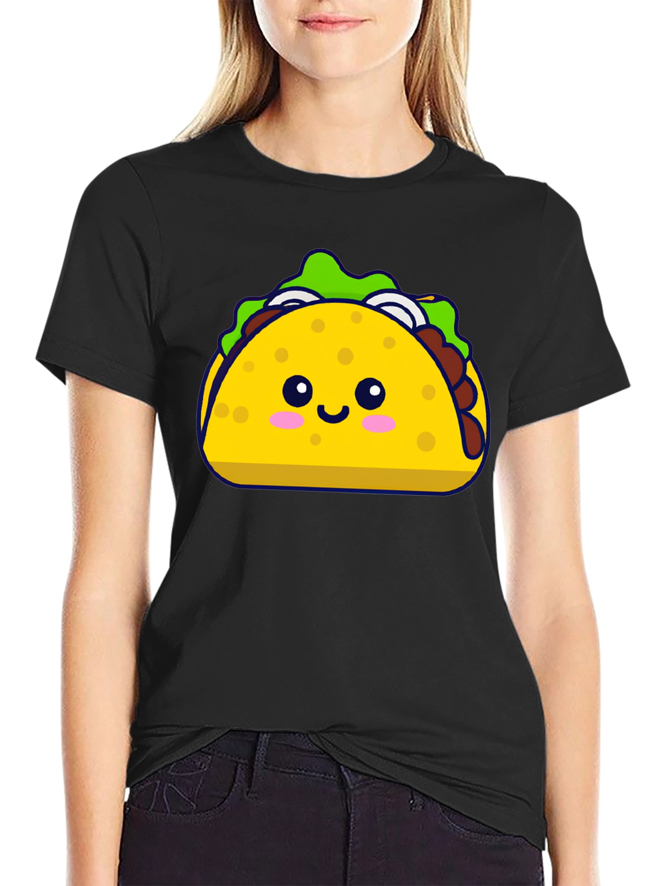Cute Taco Graphic Tee - Black