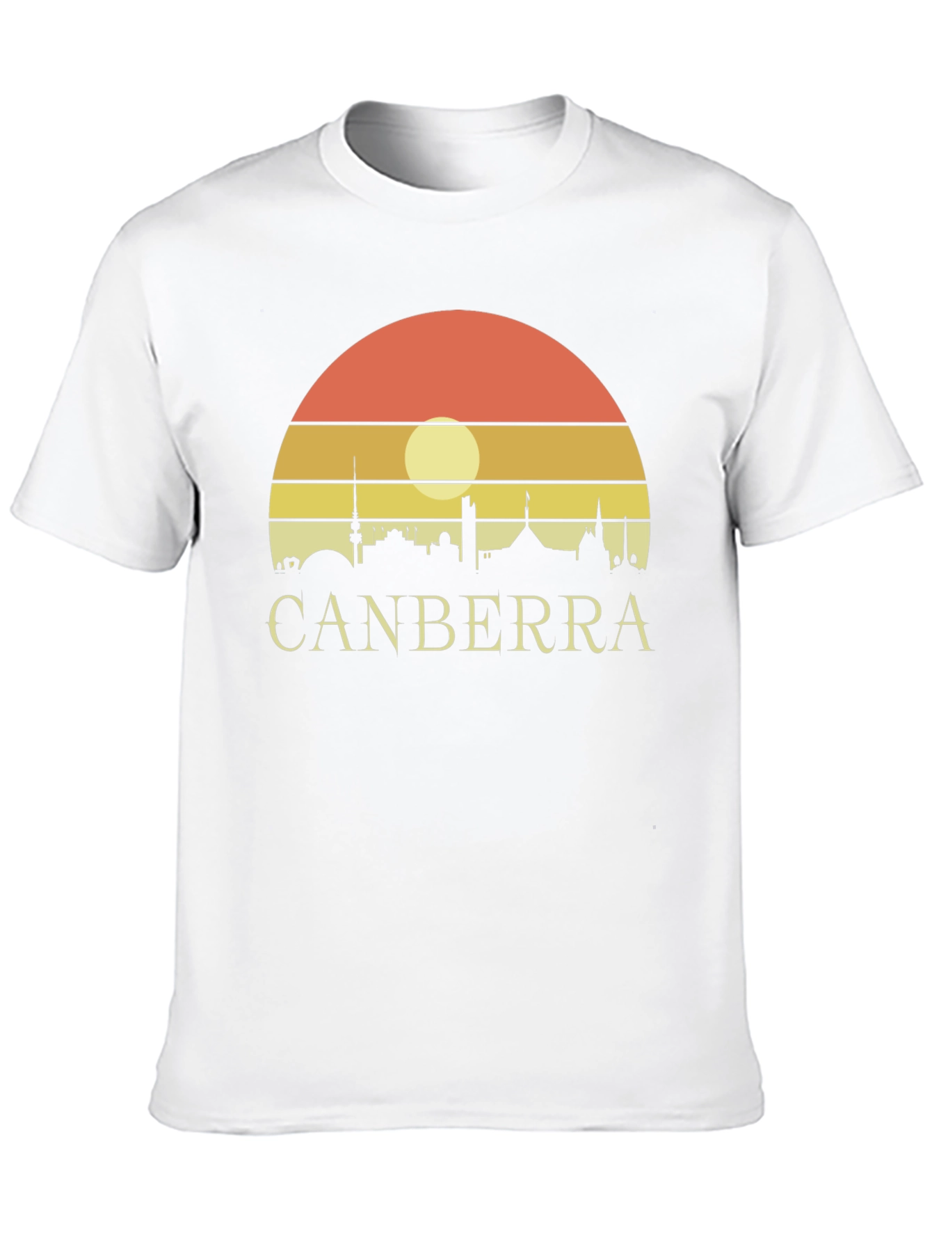 Canberra Skyline Sunset T-Shirt - Retro Design