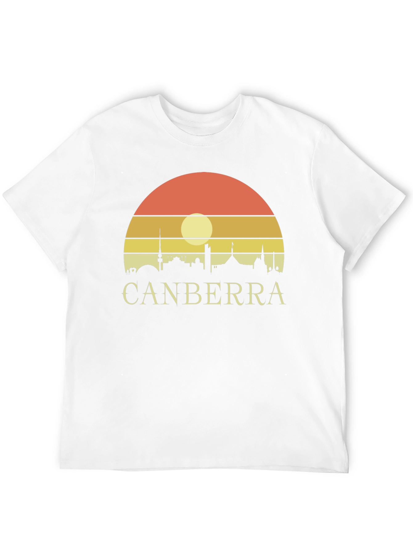 Canberra Skyline Sunset T-Shirt - Retro Design