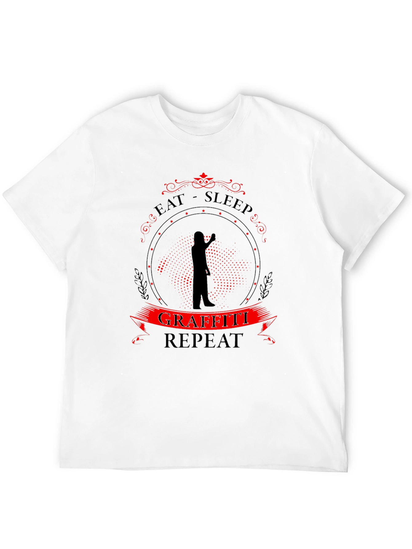 Eat Sleep Graffiti Repeat Black T-Shirt