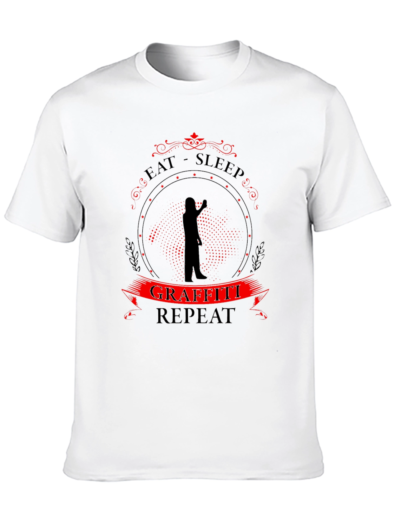 Eat Sleep Graffiti Repeat Black T-Shirt
